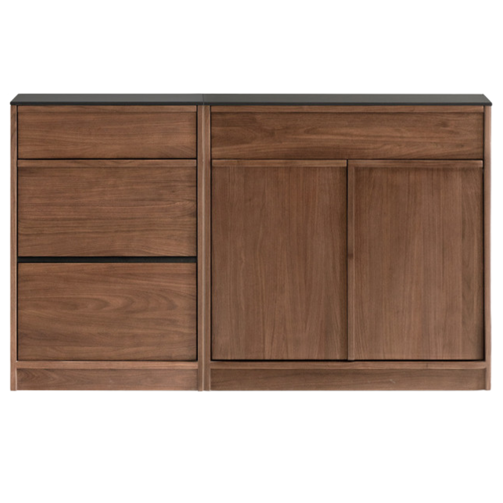 Black Walnut, Ash Solid Wood Light Luxury Style Rock Board Sideboard