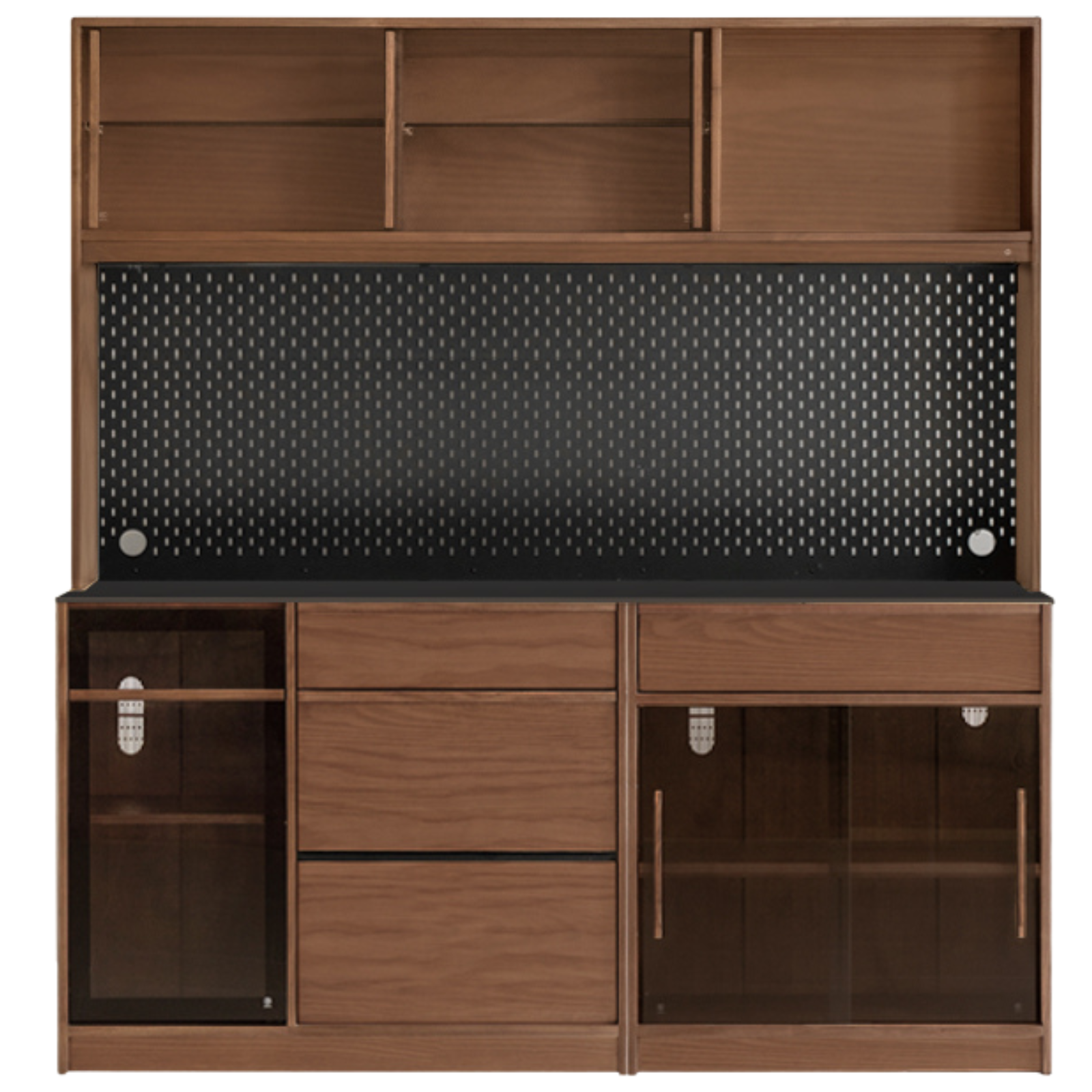 Black Walnut, Ash Solid Wood Light Luxury Style Rock Board Sideboard