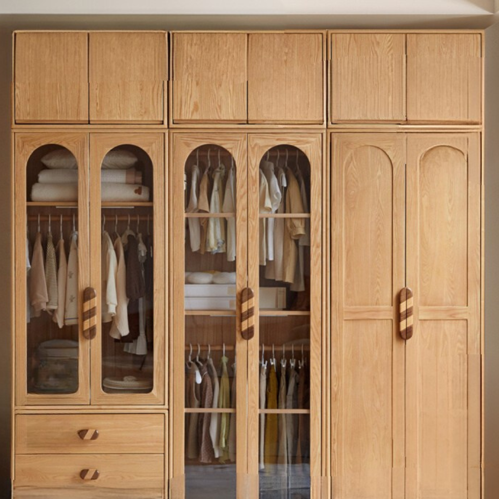 Oak Solid Wood Original Wood Style Children's Wardrobe