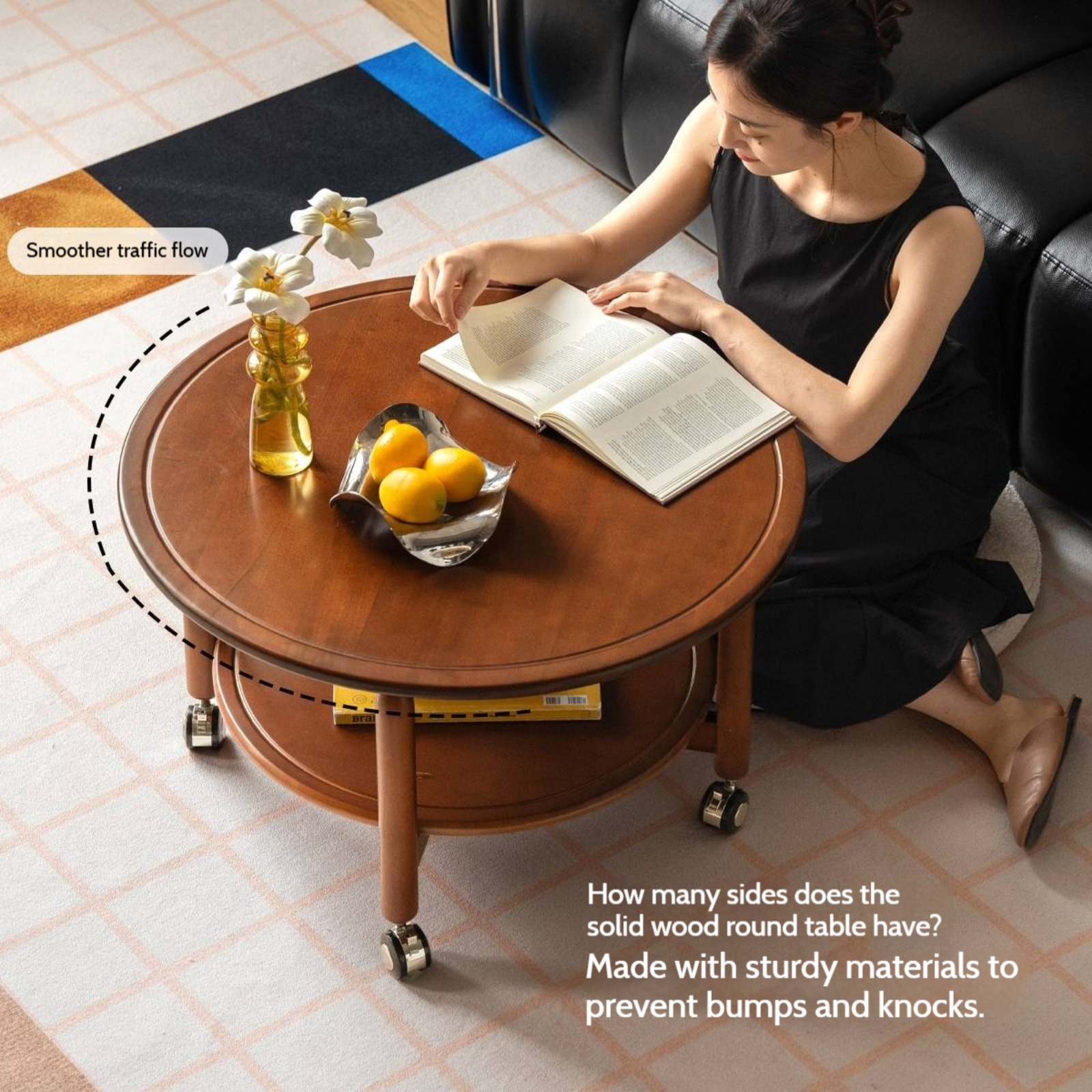 Poplar Solid Wood Antique Style Coffee Table