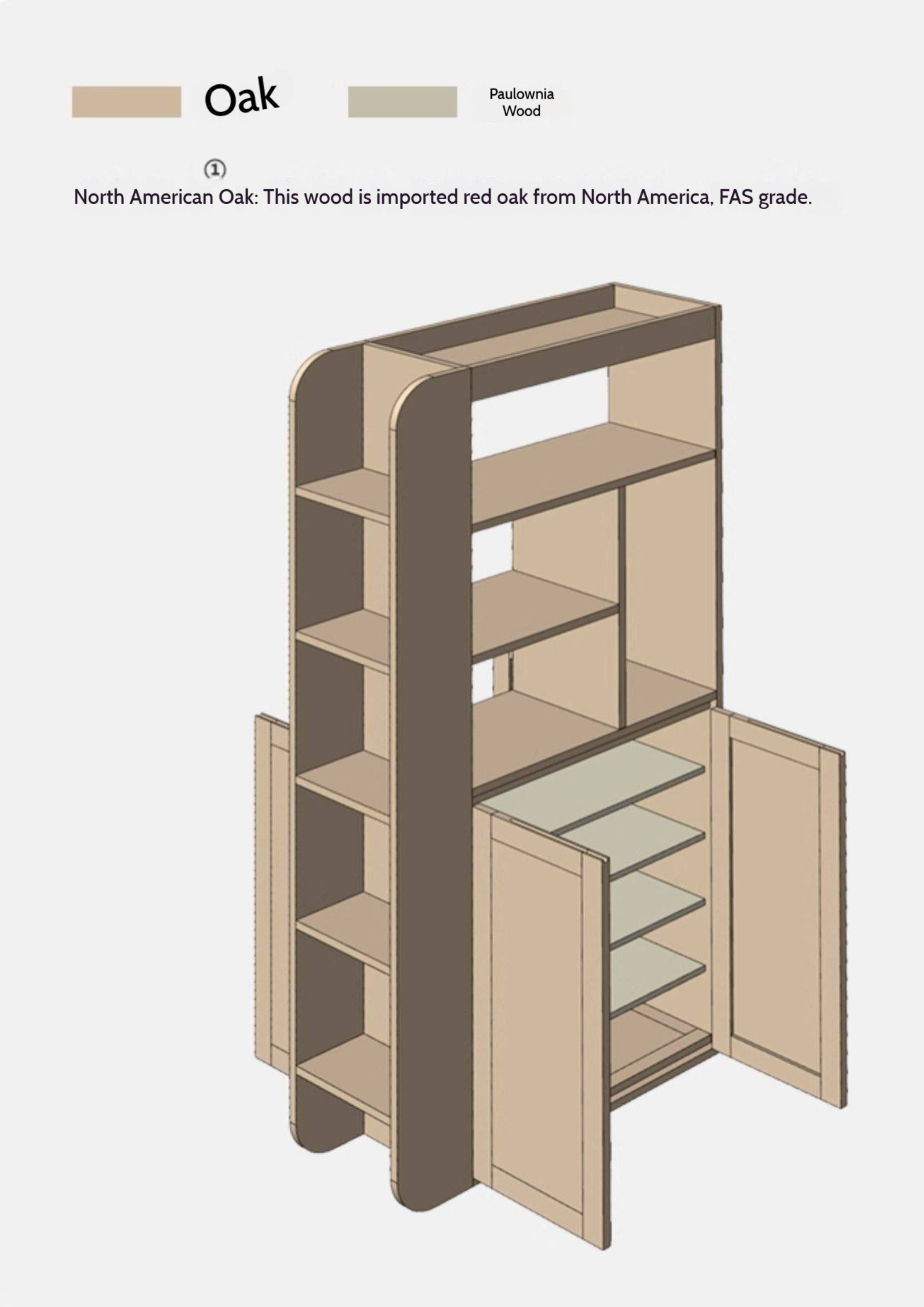 Oak, Ash Solid Wood Partition Cabinet