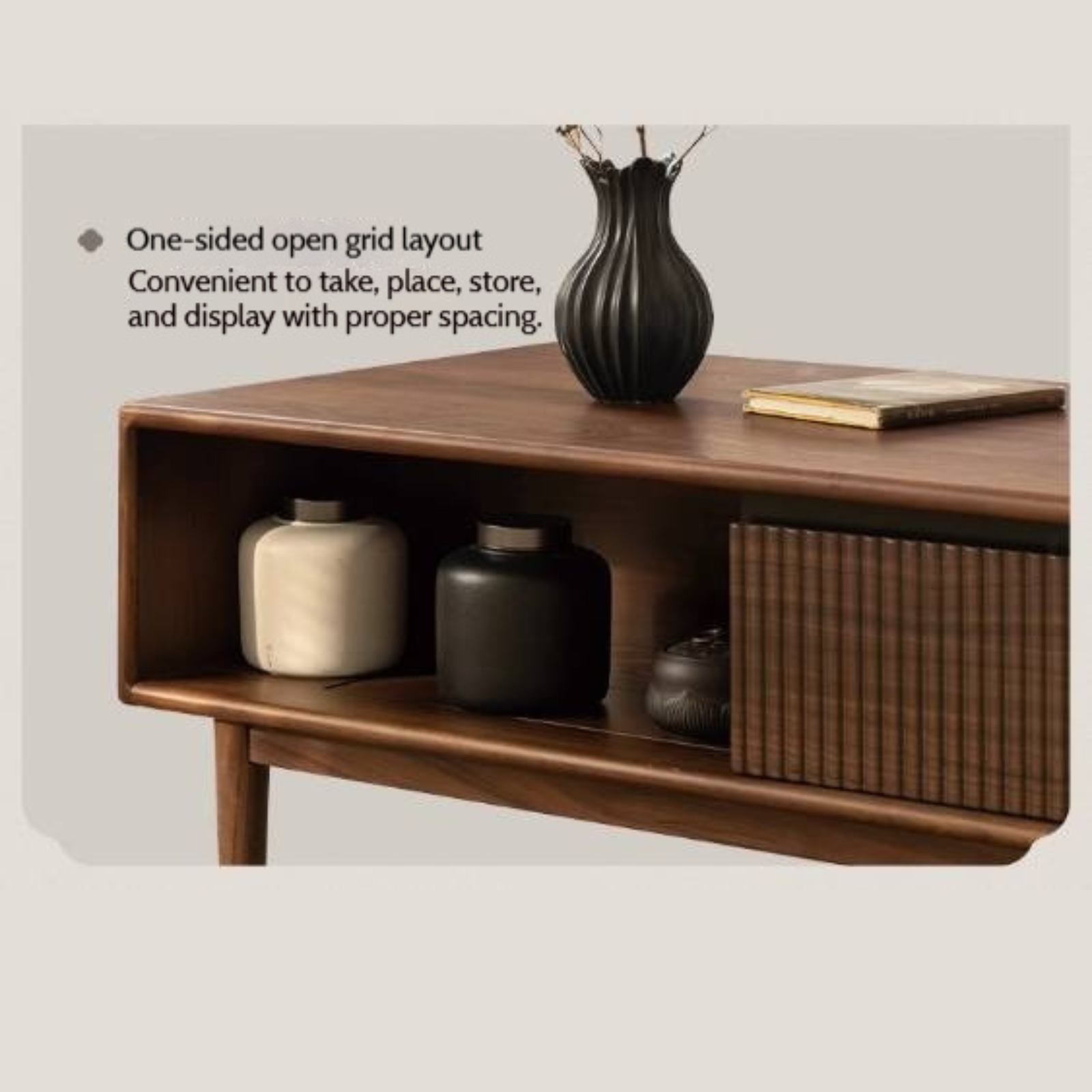 Black Walnut Solid Wood, Solid Longan Hardwood Italian Light Luxury Coffee Table