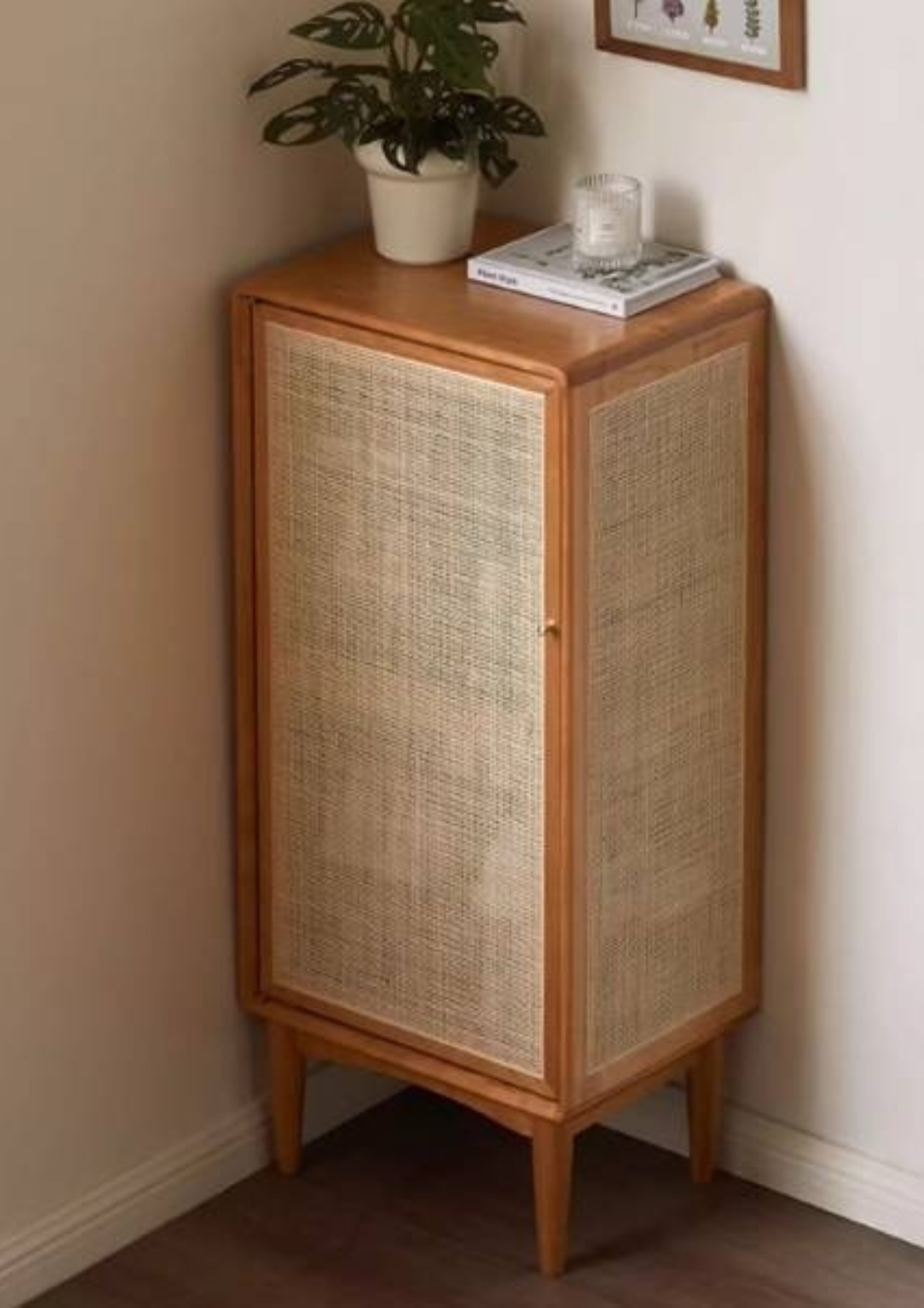 Oak Solid Wood Entrance Shoe Cabinet