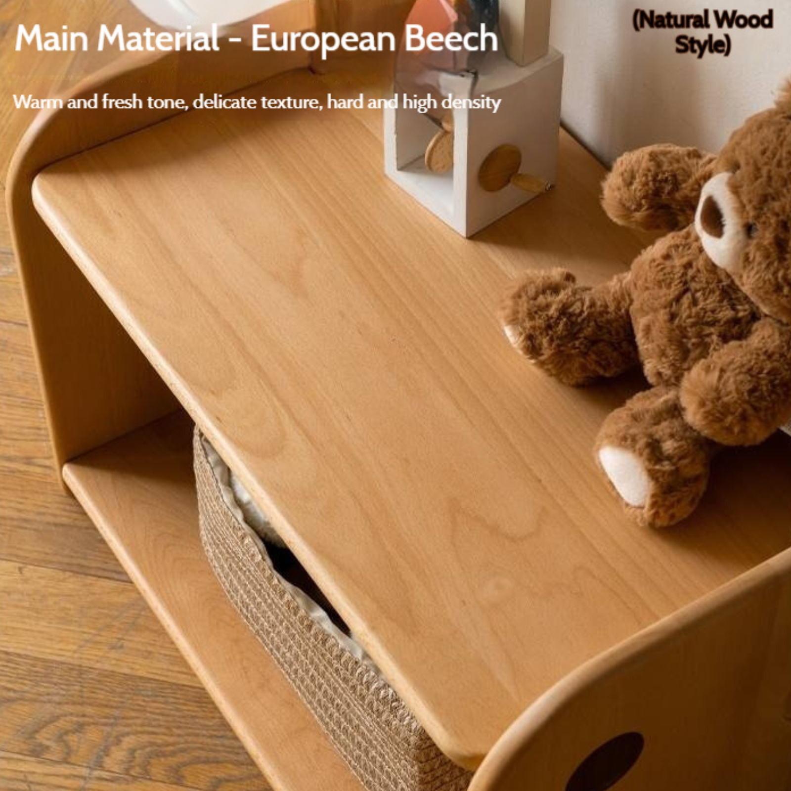 Beech, Solid Rubberwood Children's Clothing Rack