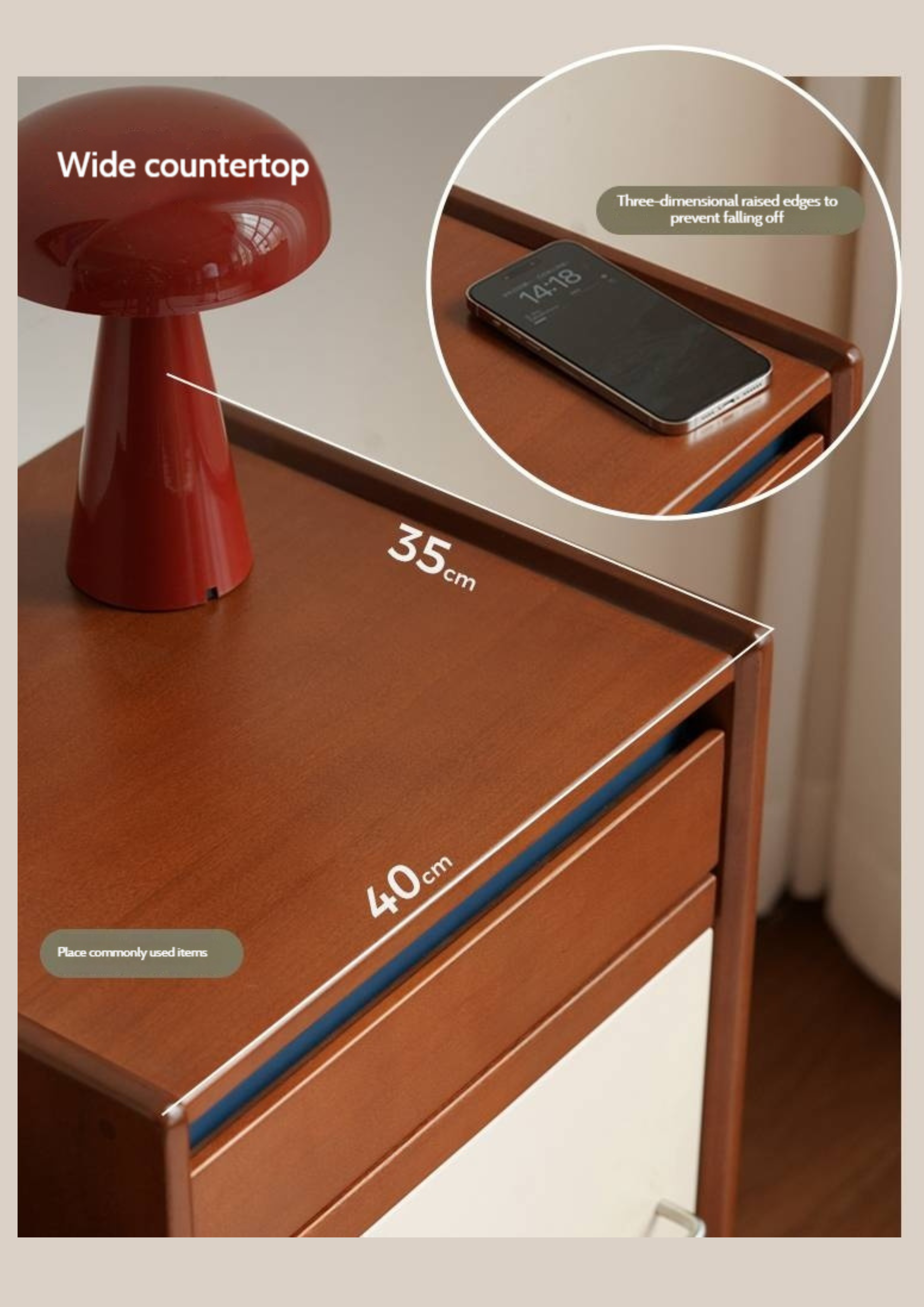 Poplar Solid Wood Vintage Side Table