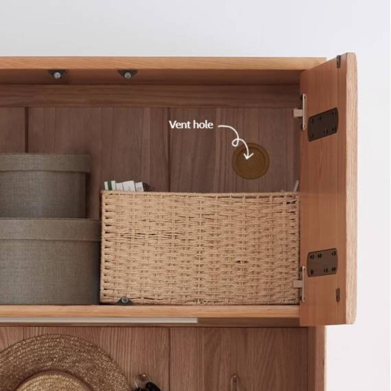 Oak Solid Wood Entrance Hall Cabinet Shoe