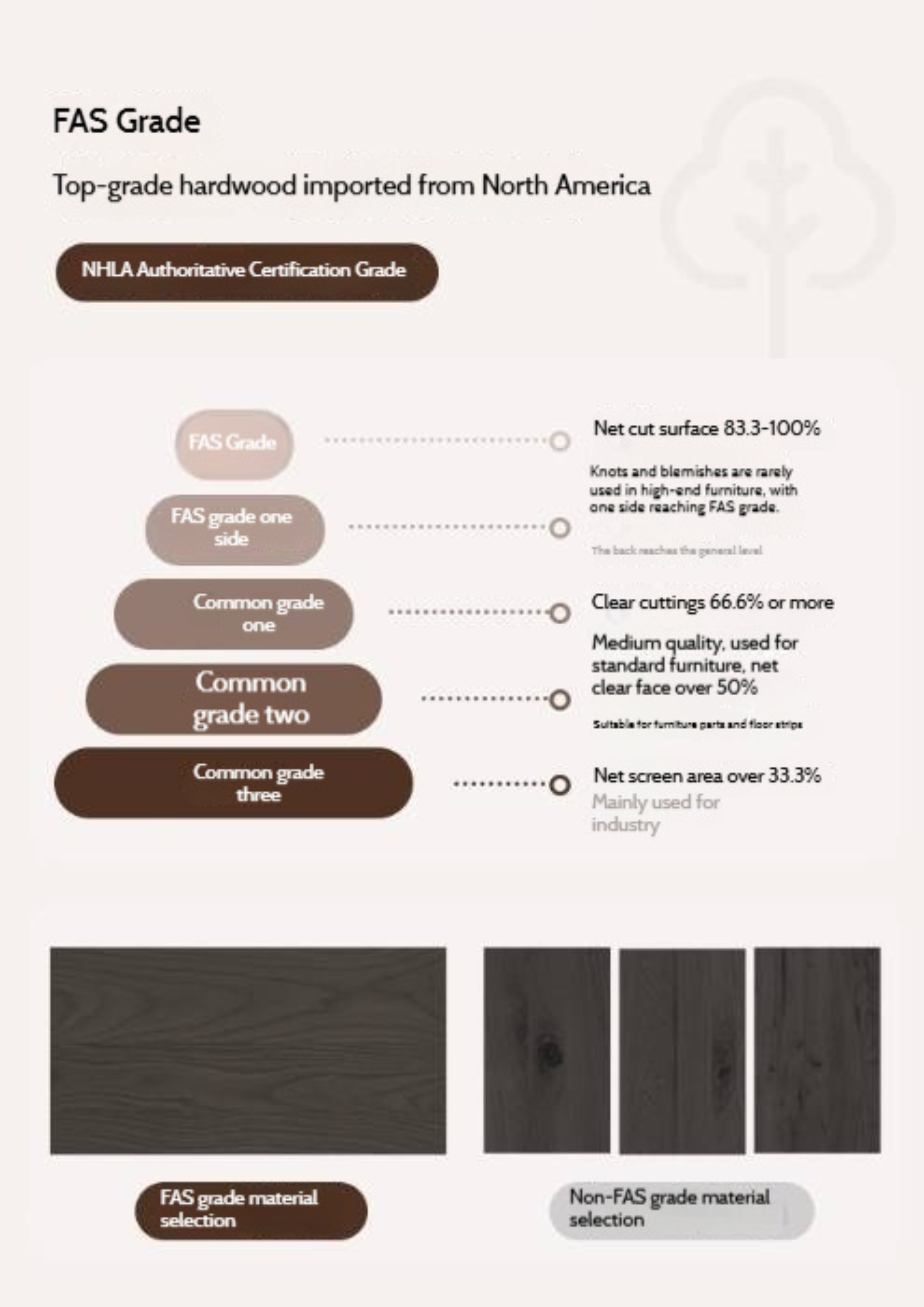 Oak Solid Wood Skeleton Line Modern TV Stand