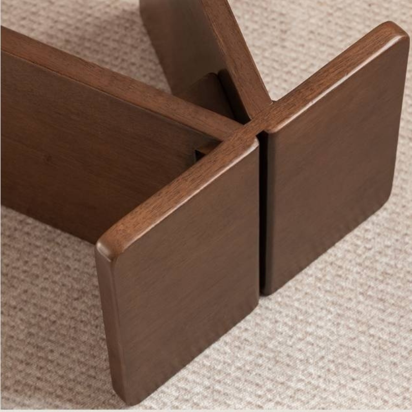 Solid Rubberwood Modern Minimalist Square Shoe Changing Stool