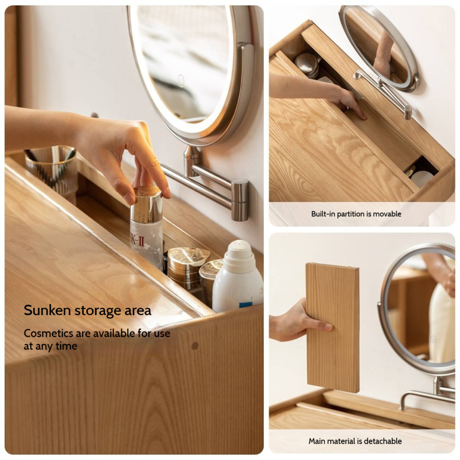 Ash Solid Wood Modern Dressing Table