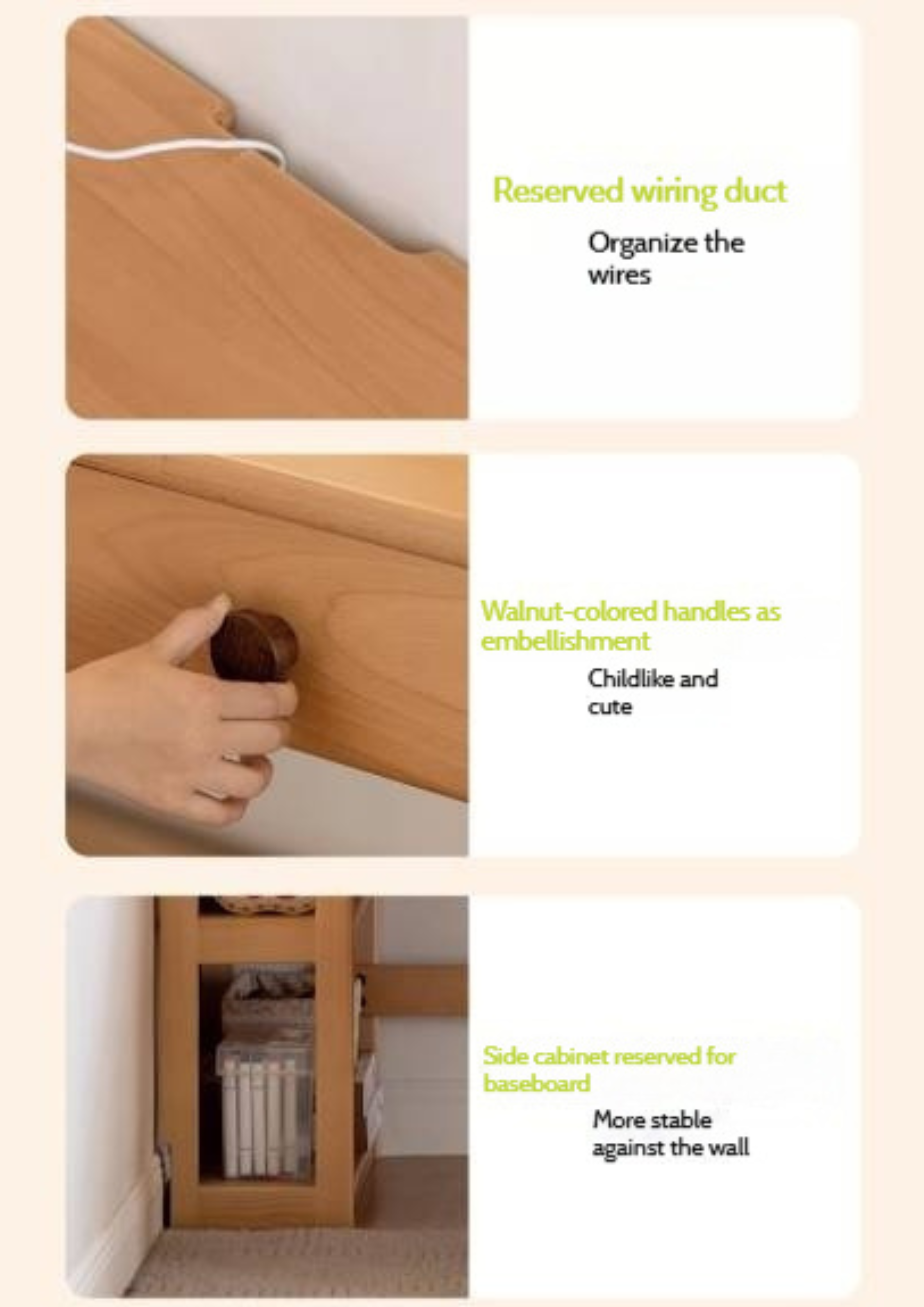 Beech Solid Wood Children's Desk and Bookshelf