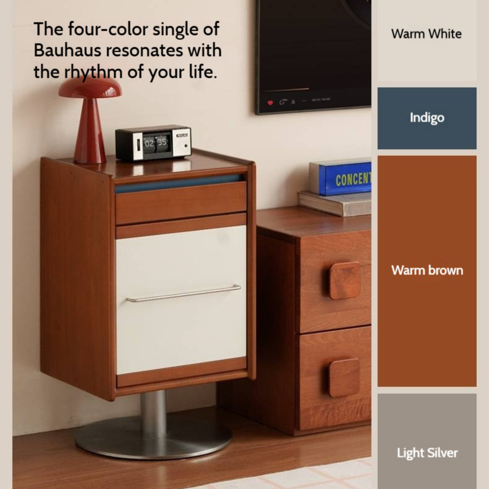 Poplar Solid Wood Vintage Side Table