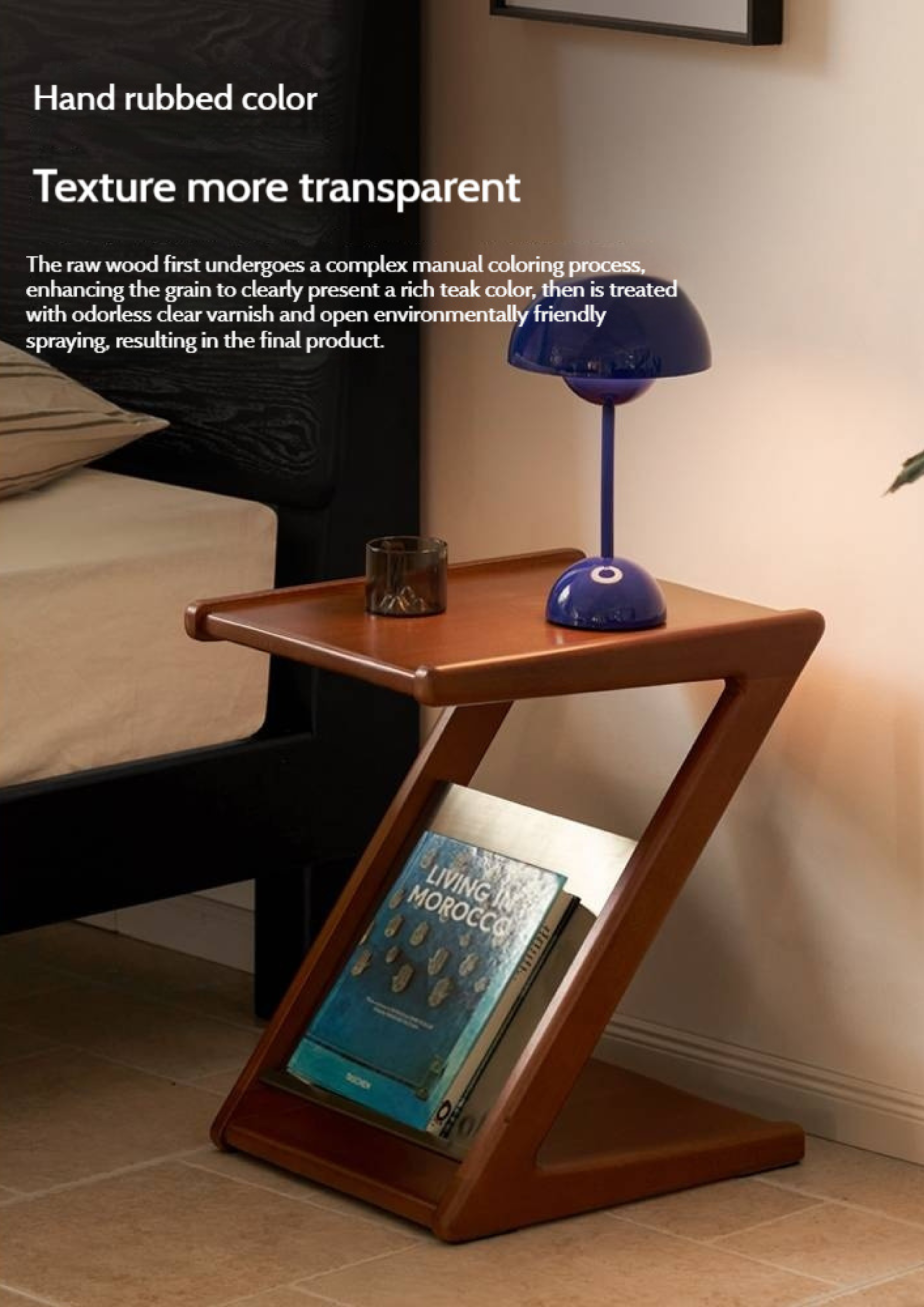 Poplar Solid Wood Bauhaus Style Side Table