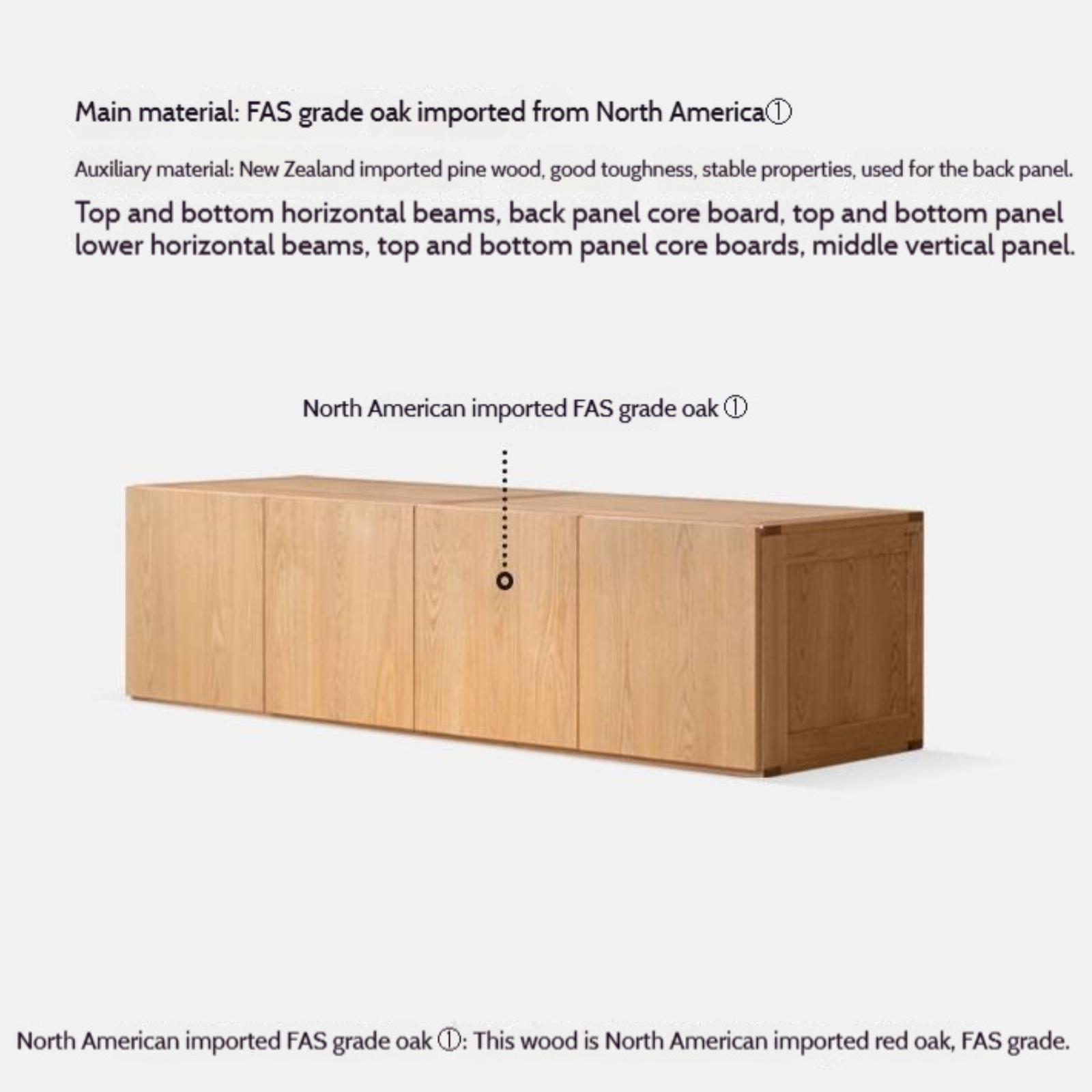 Oak, Ash, Cherry Solid Wood Modern Simple Wardrobe Top