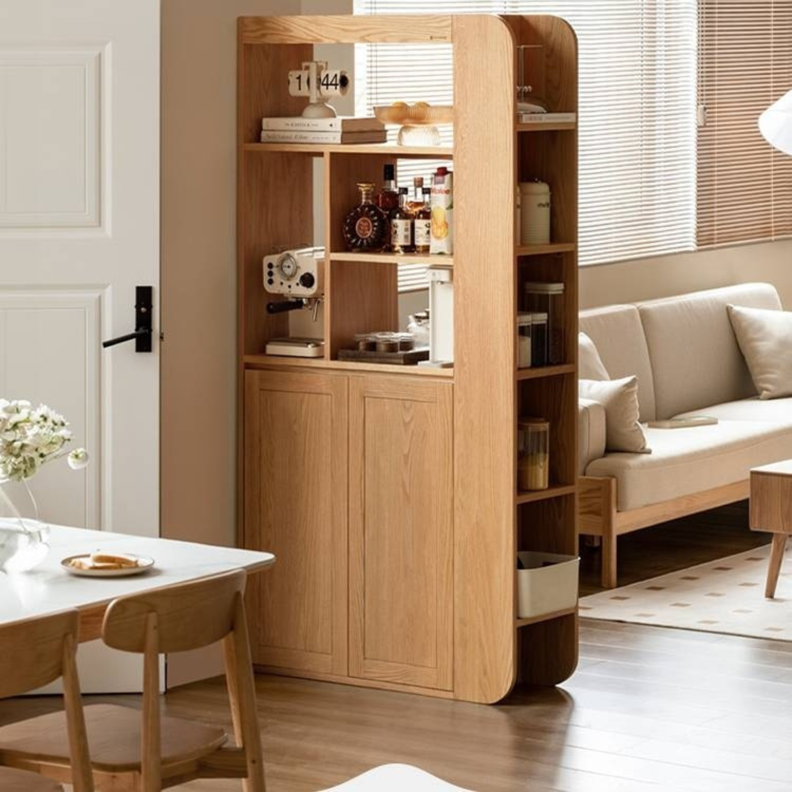Oak, Ash Solid Wood Partition Cabinet