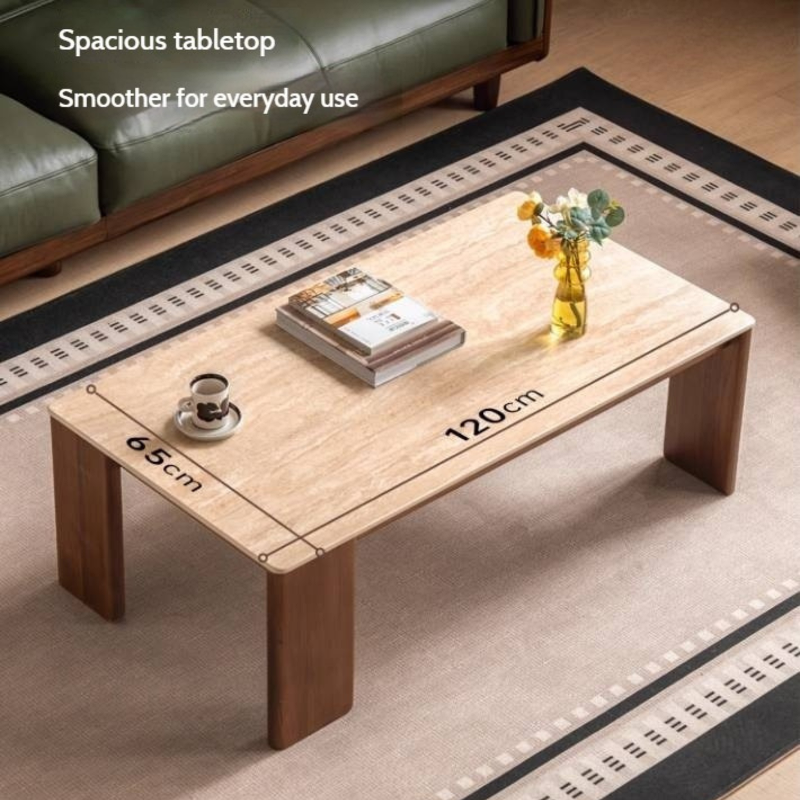 Black Walnut Solid Wood Rectangular Tea Table