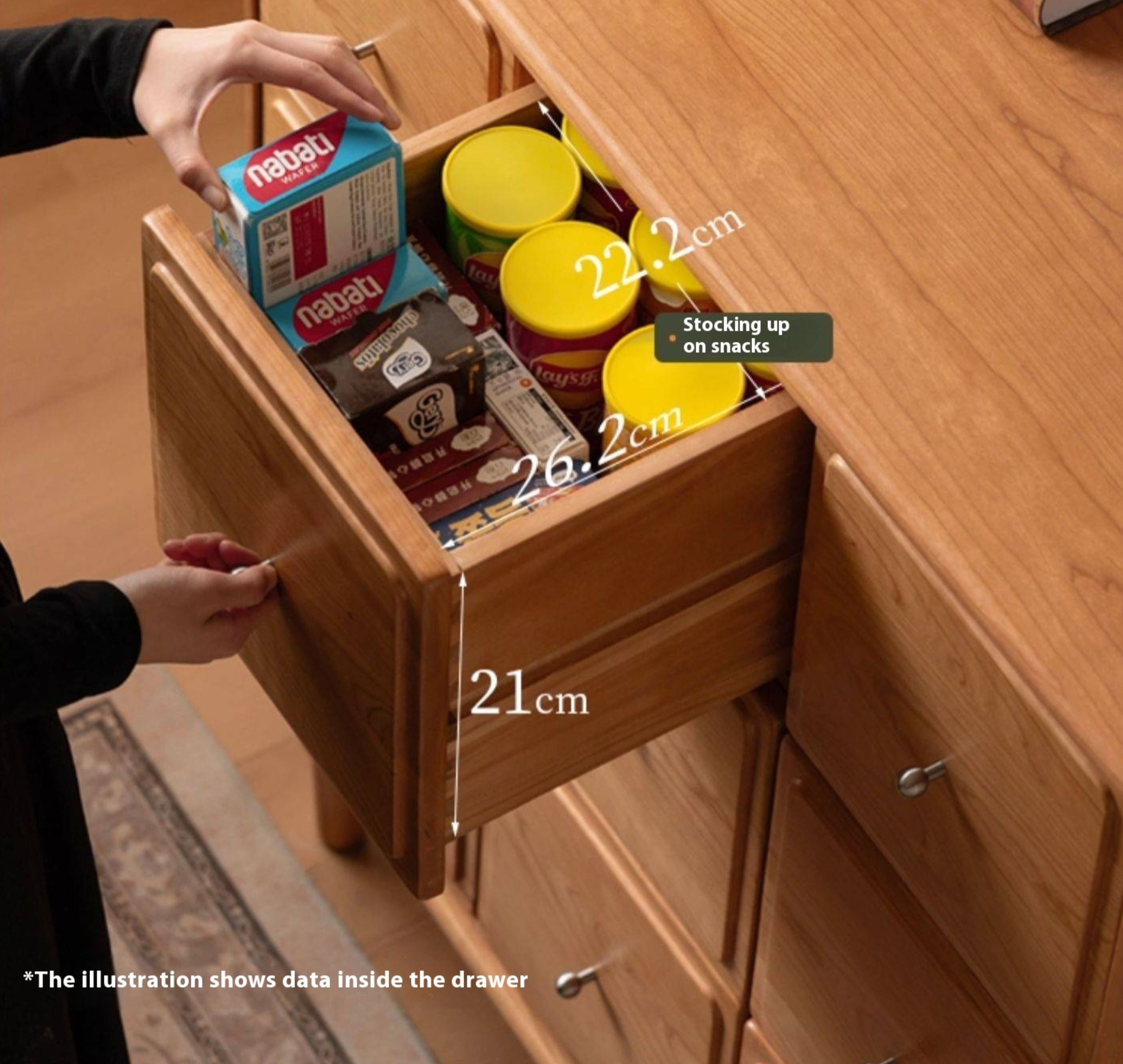 Cherry Solid Wood Retro Nine Bucket Cabinet