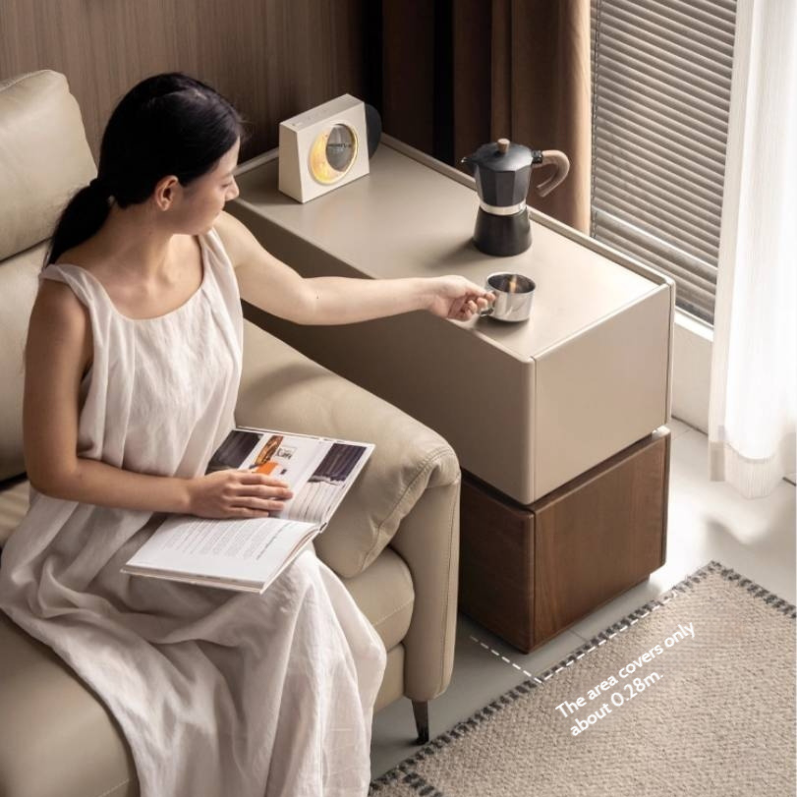 Black Walnut Solid Wood Italian Light Luxury Style Side Table