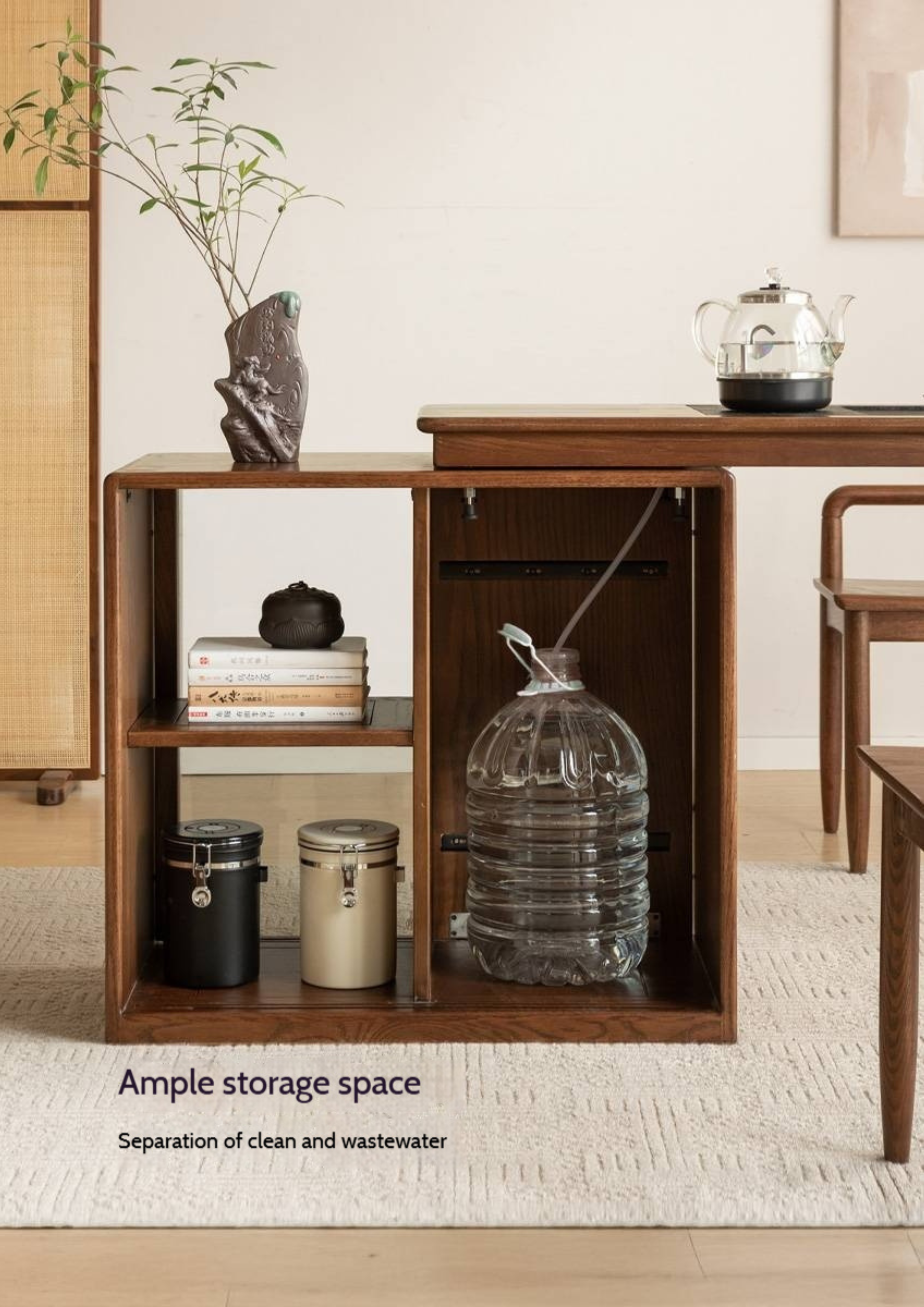 Pine Solid Wood Retractable Tea Table