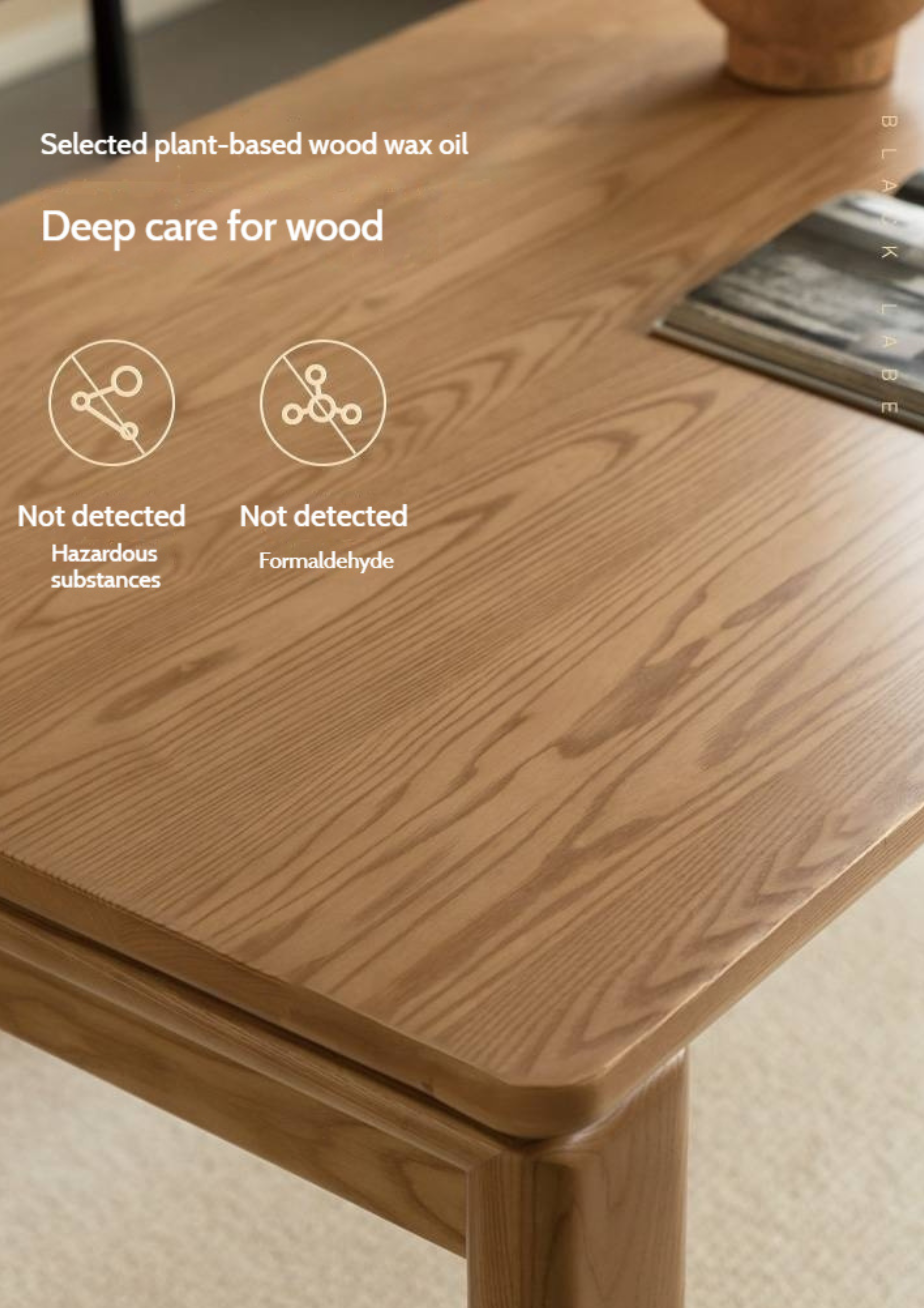 Ash Solid Wood Modern Log Style Dining Table