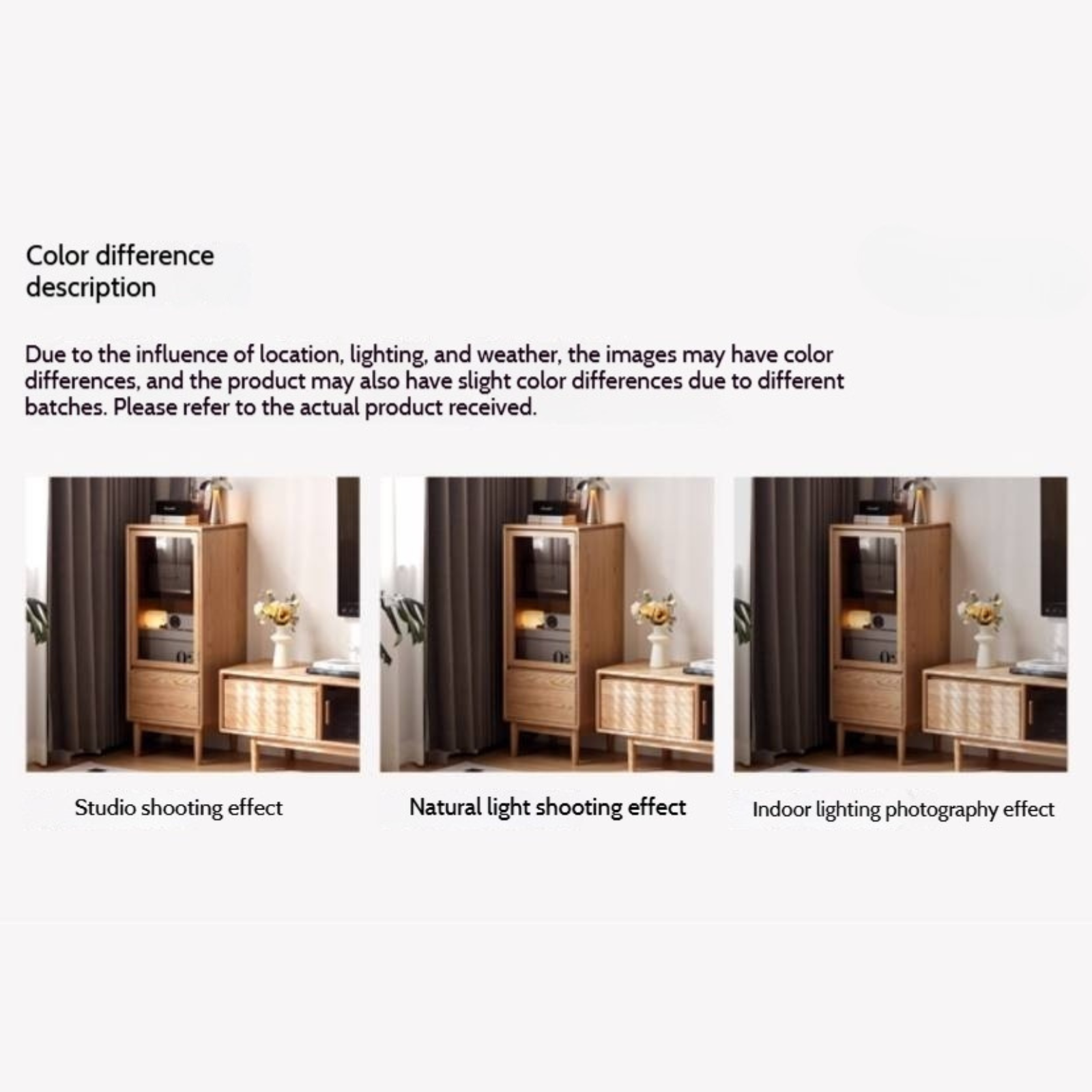 Oak Solid Wood Modern Simple Storage Side Cabinet.