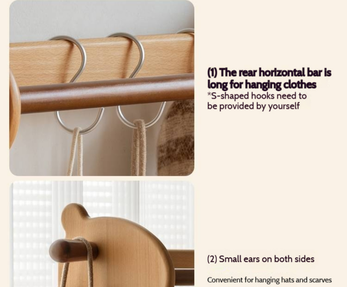 Beech Solid Wood Children's Clothing Rack