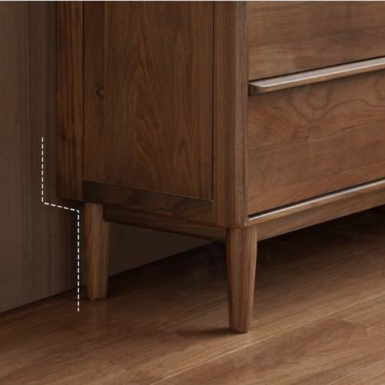 Black Walnut Solid Wood Cabinet Italian Light Luxury Chest of Drawers