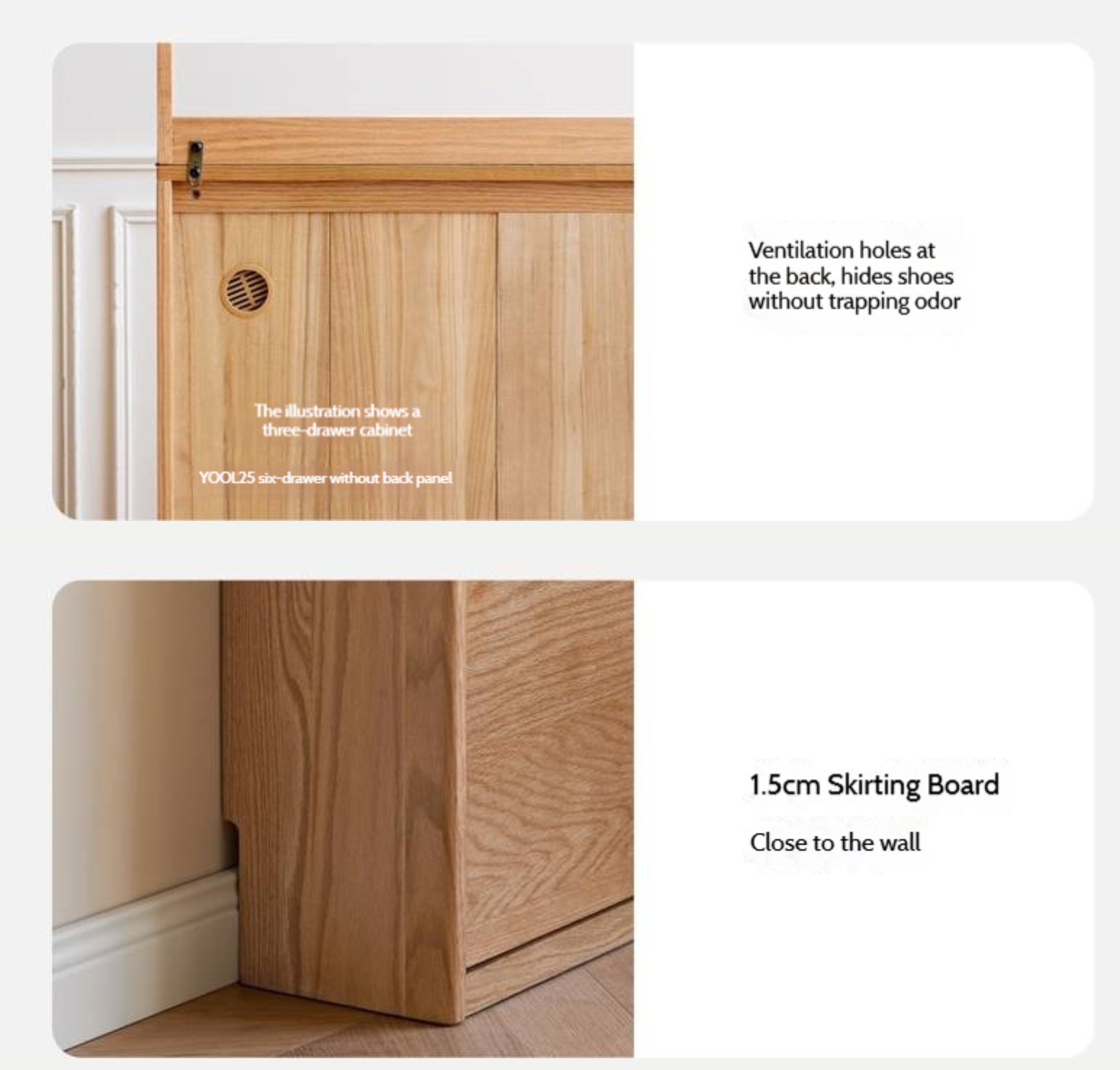 Oak Solid Wood Ultra Thin Shoe Cabinet