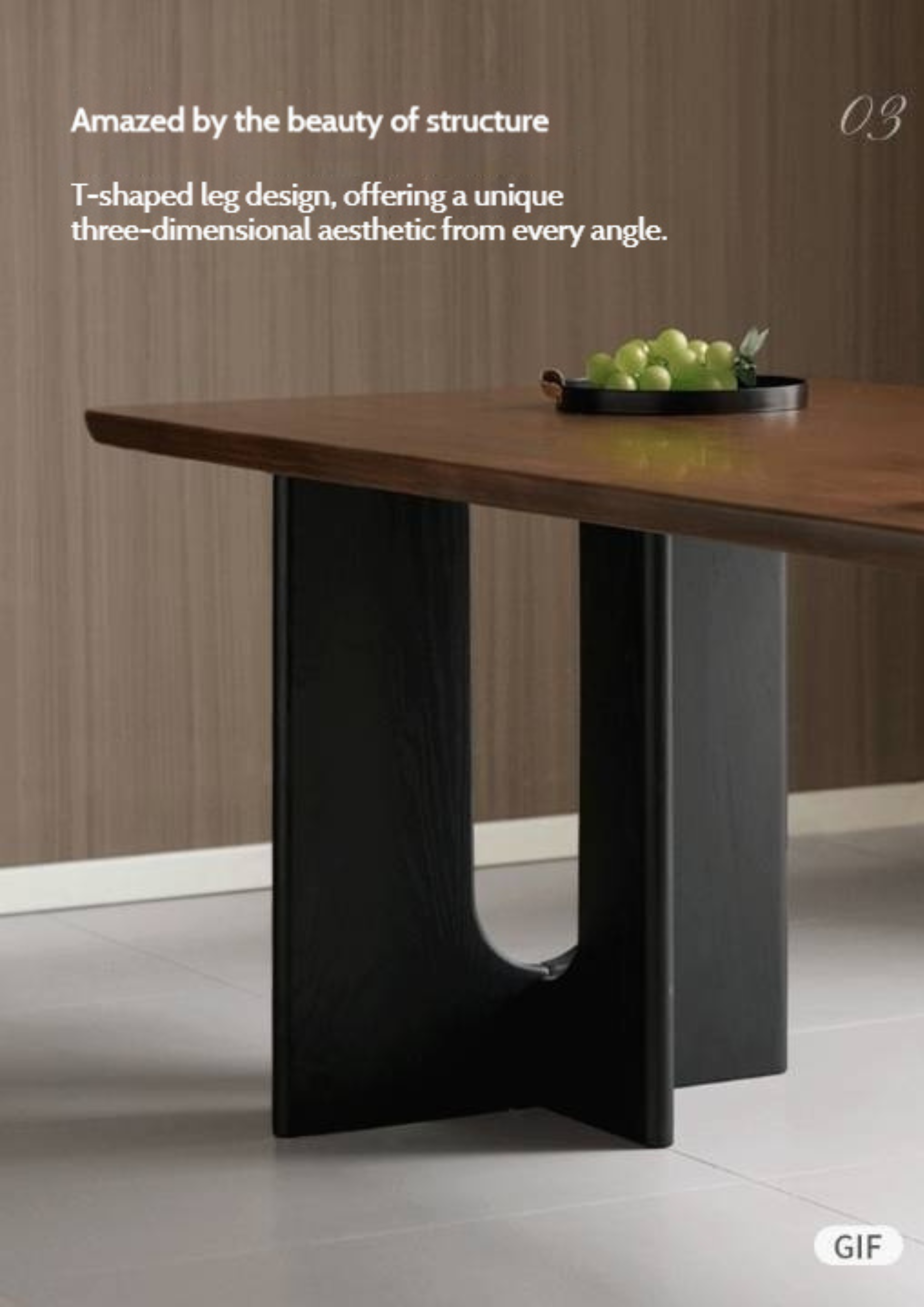 Black Walnut Solid Wood Light Luxury Dining Table