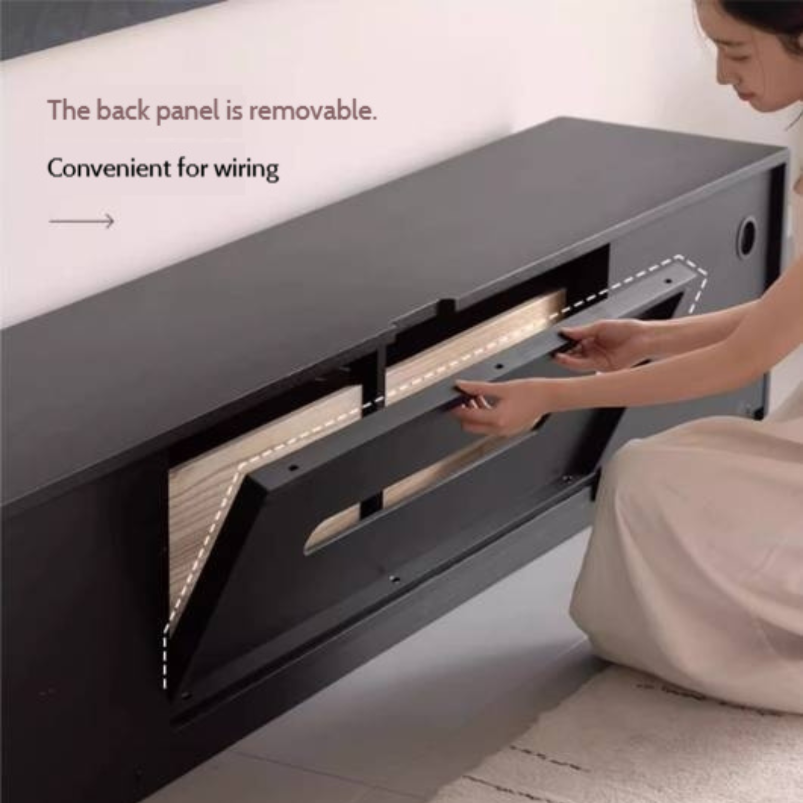 Oak Solid Wood Skeleton Line Modern TV Stand