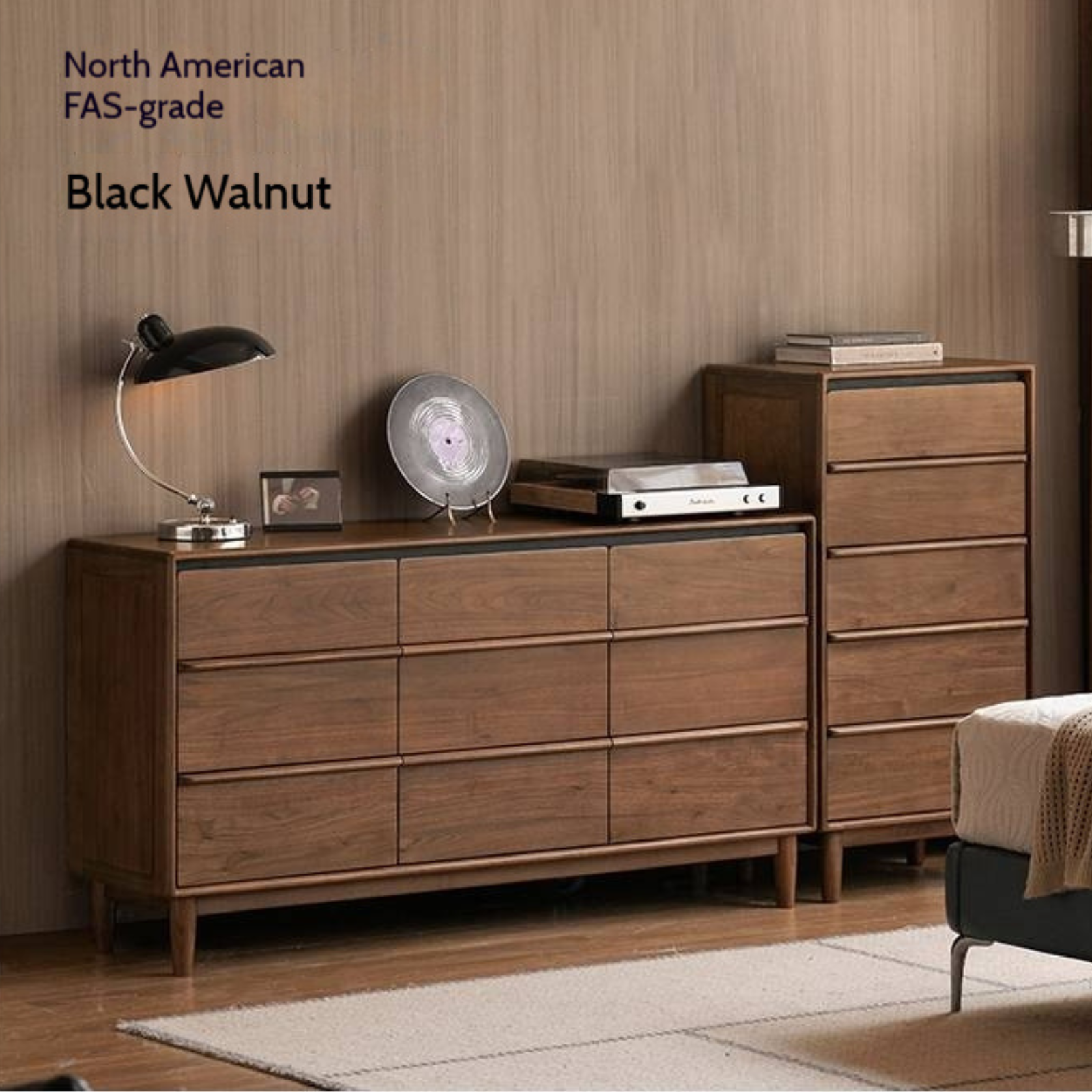 Ash Solid Wood Storage Drawer Cabinet