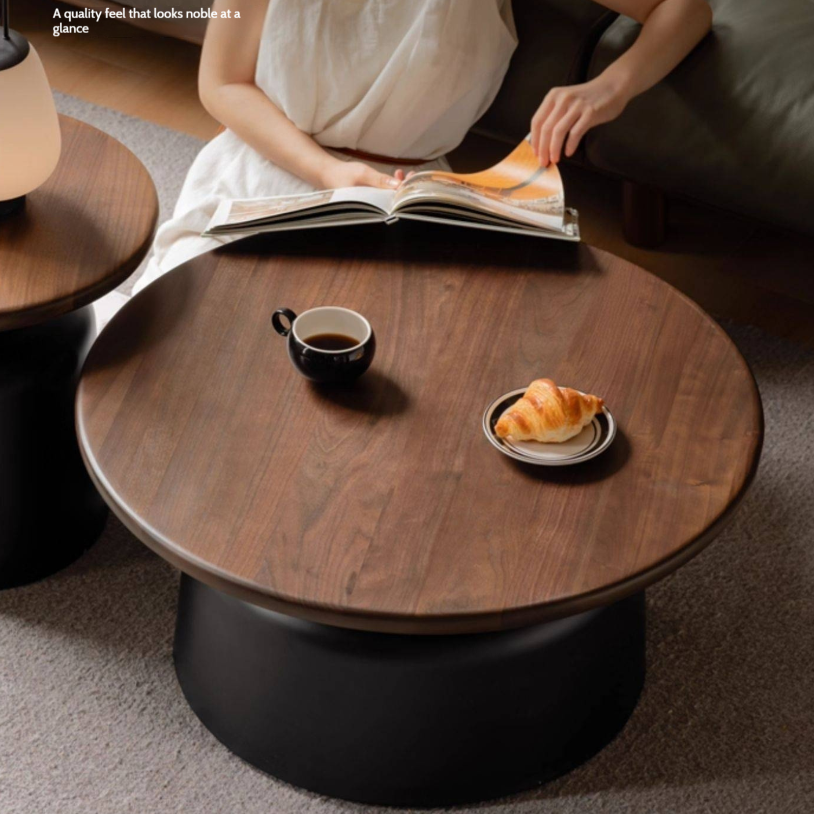 Black Walnut Solid Wood Italian Light Luxury Tea Table
