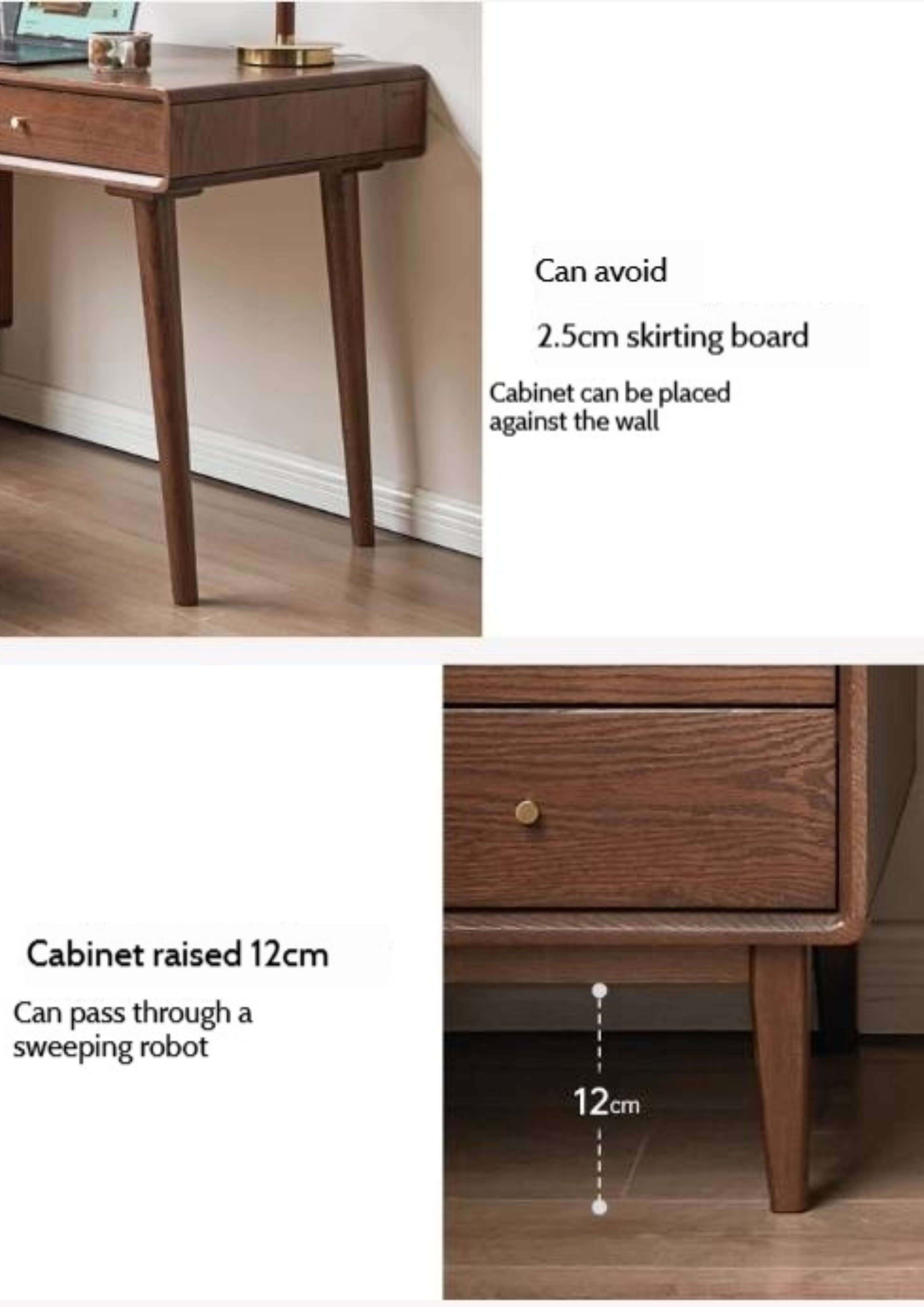 Oak Solid Wood Extendable Computer Desk