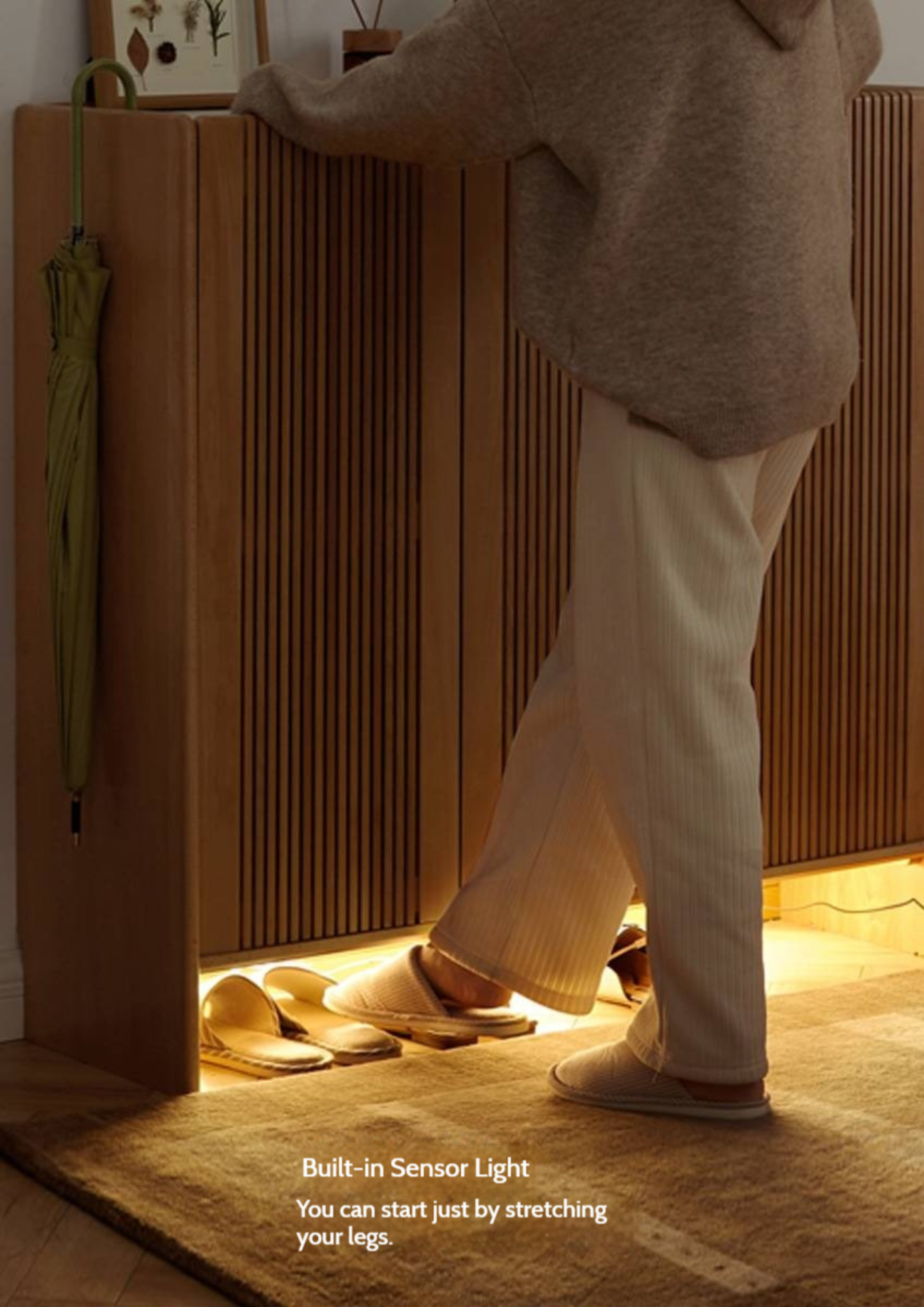 Ash, Oak Solid Wood Rock Top Shoe Cabinet