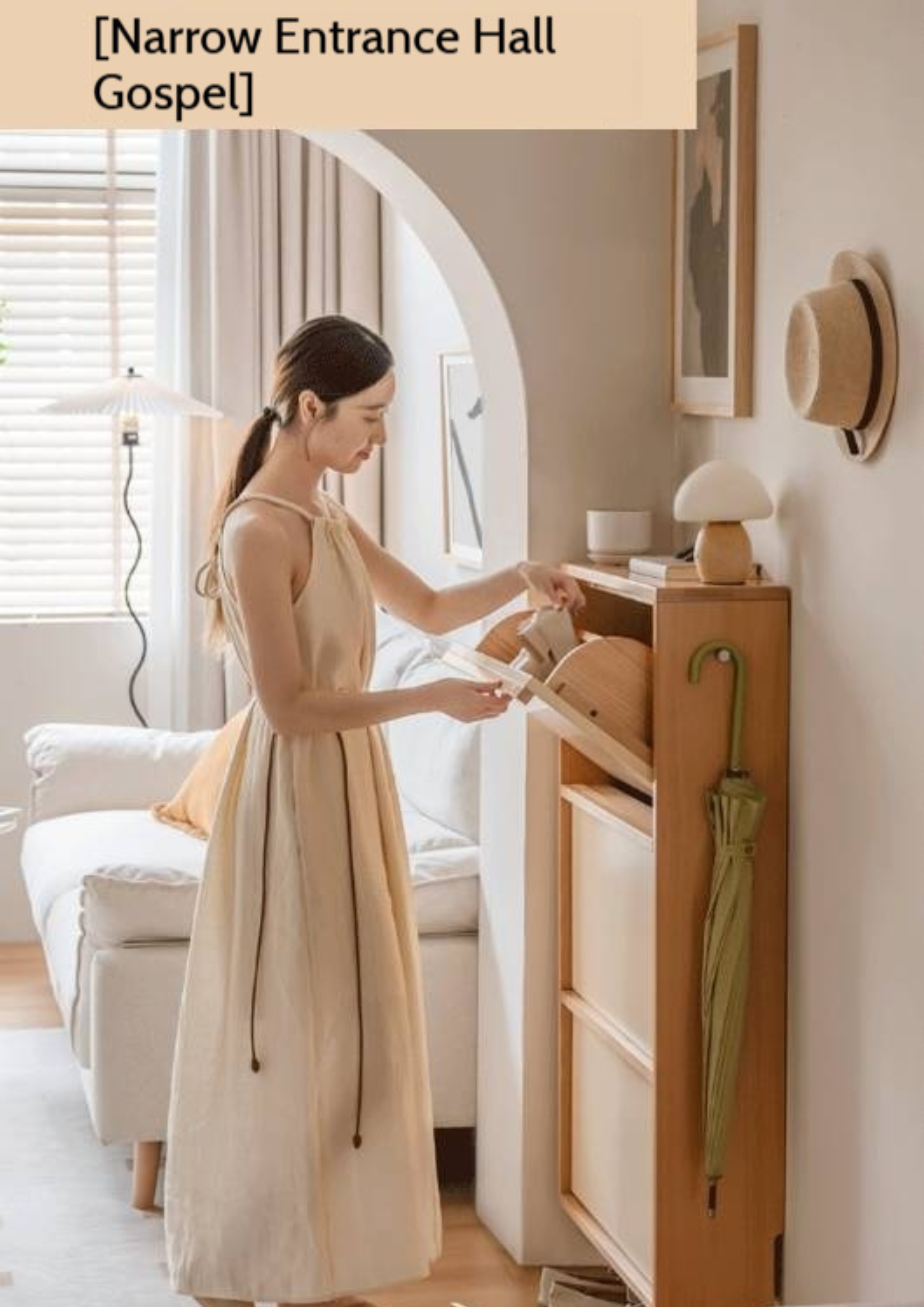 Beech Solid Wood Shoe Cabinet Hallway Cabinet