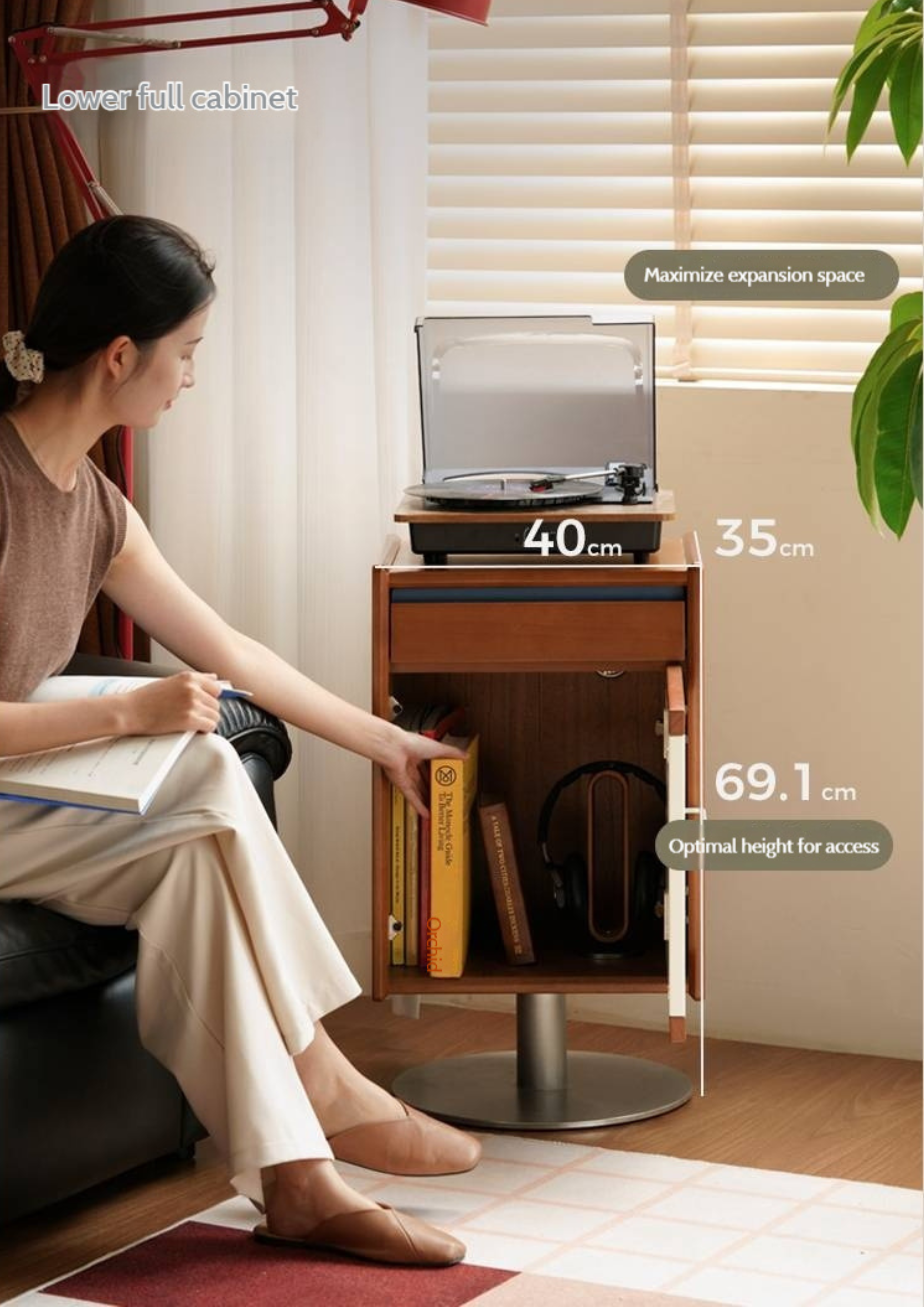 Poplar Solid Wood Vintage Side Table