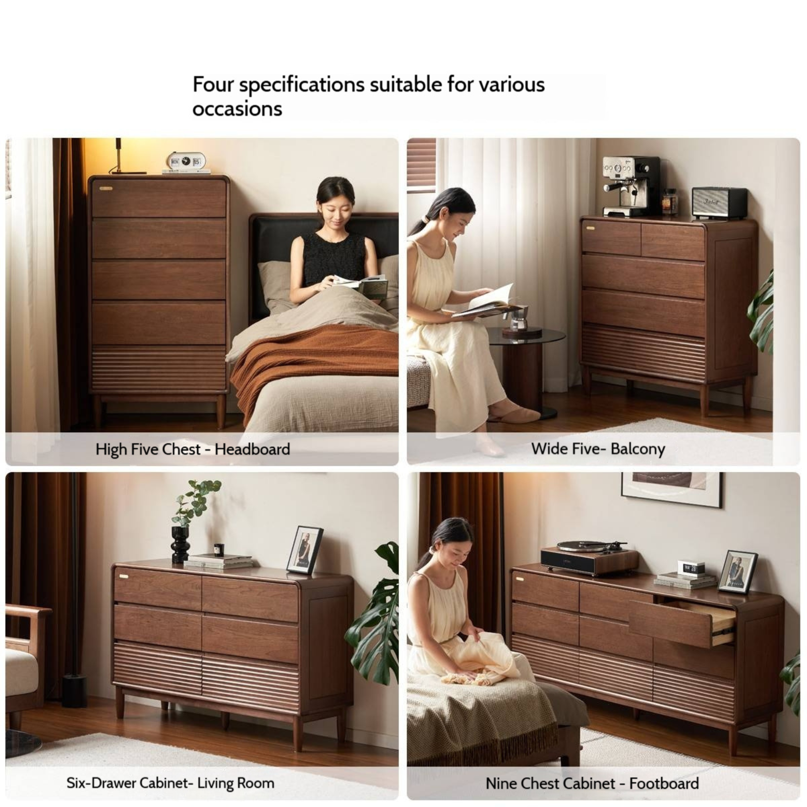 Catalpa Solid Wood Modern Chest of Drawers