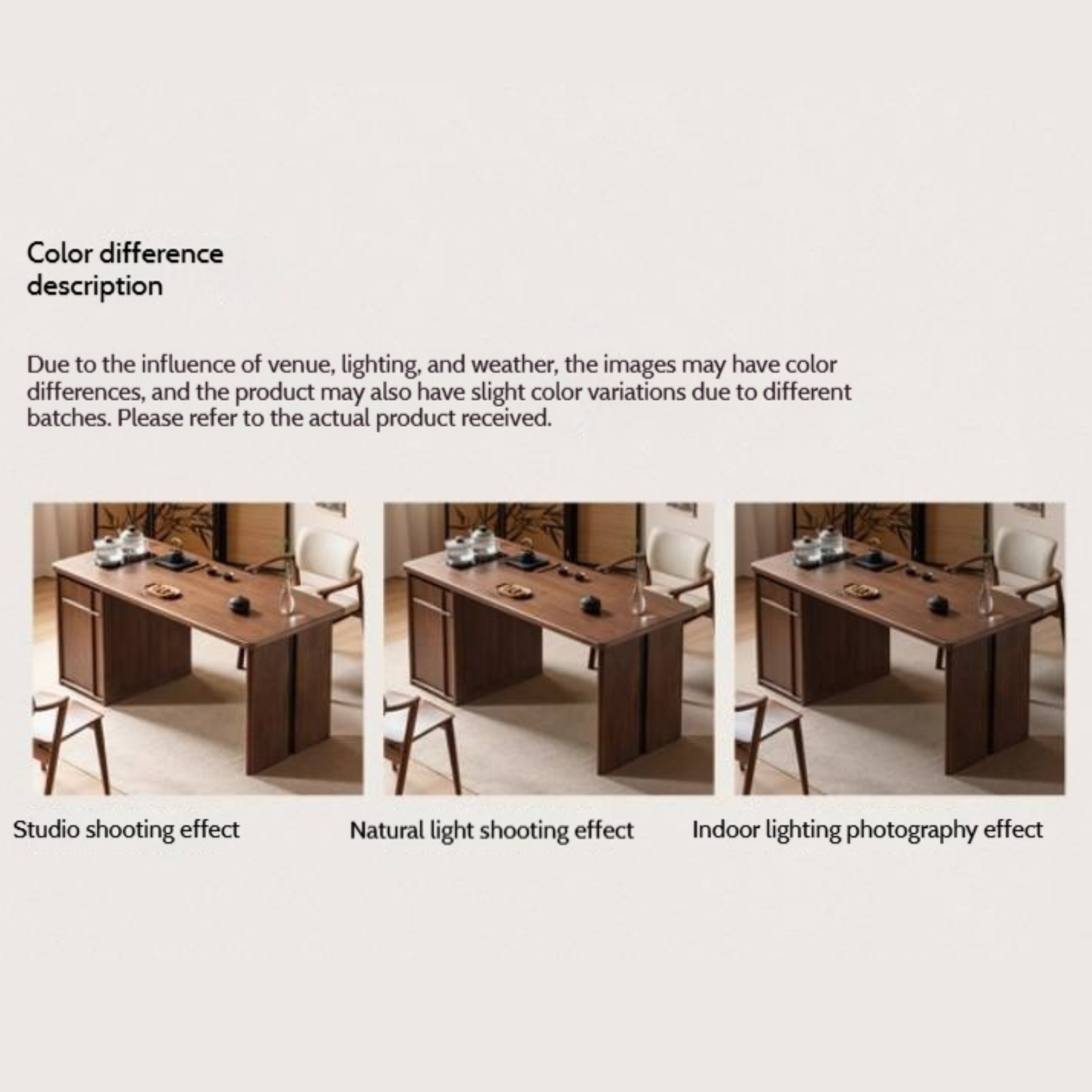 Black Walnut Solid Wood Rectangular Tea Table with Tea Tray