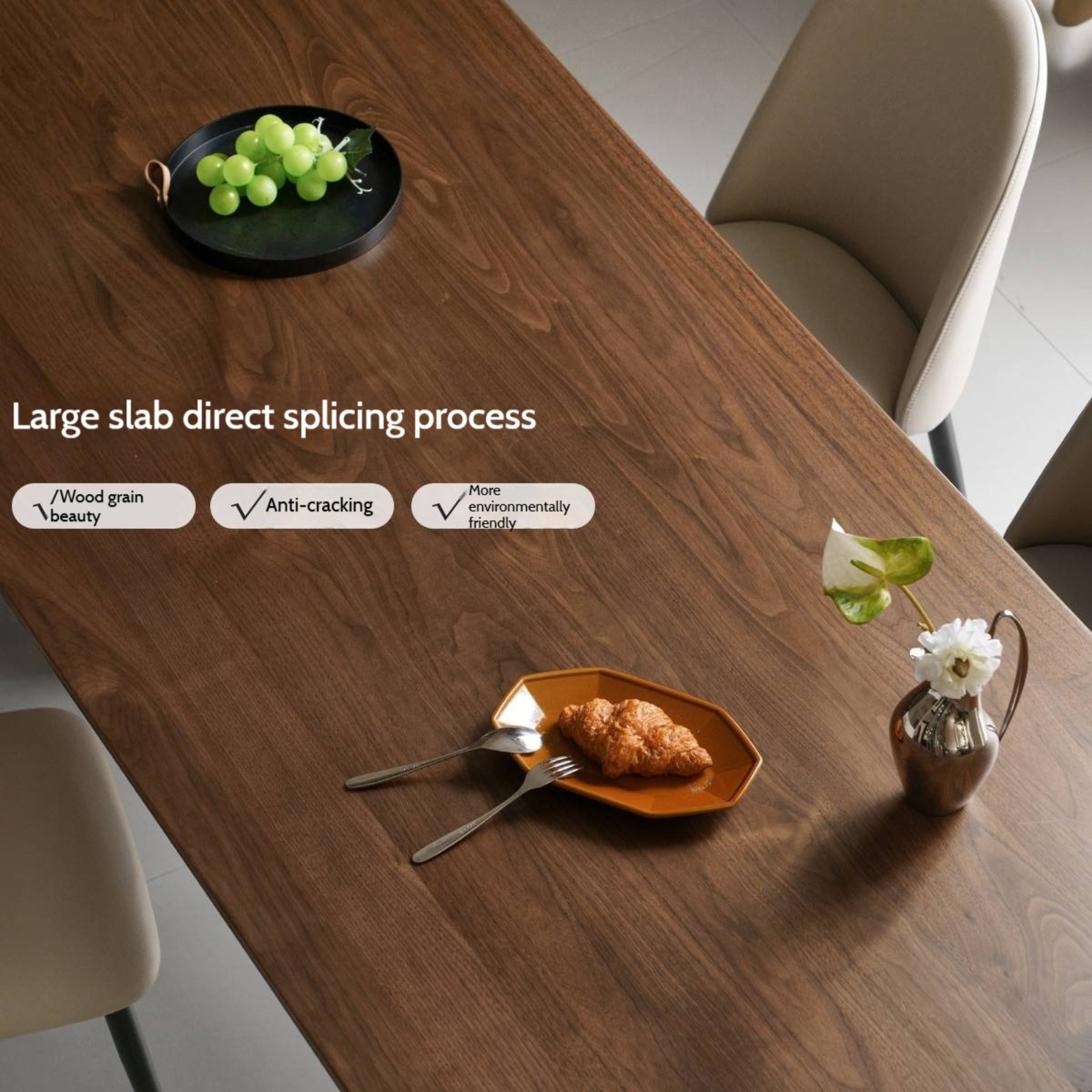 Black Walnut Solid Wood Light Luxury Dining Table