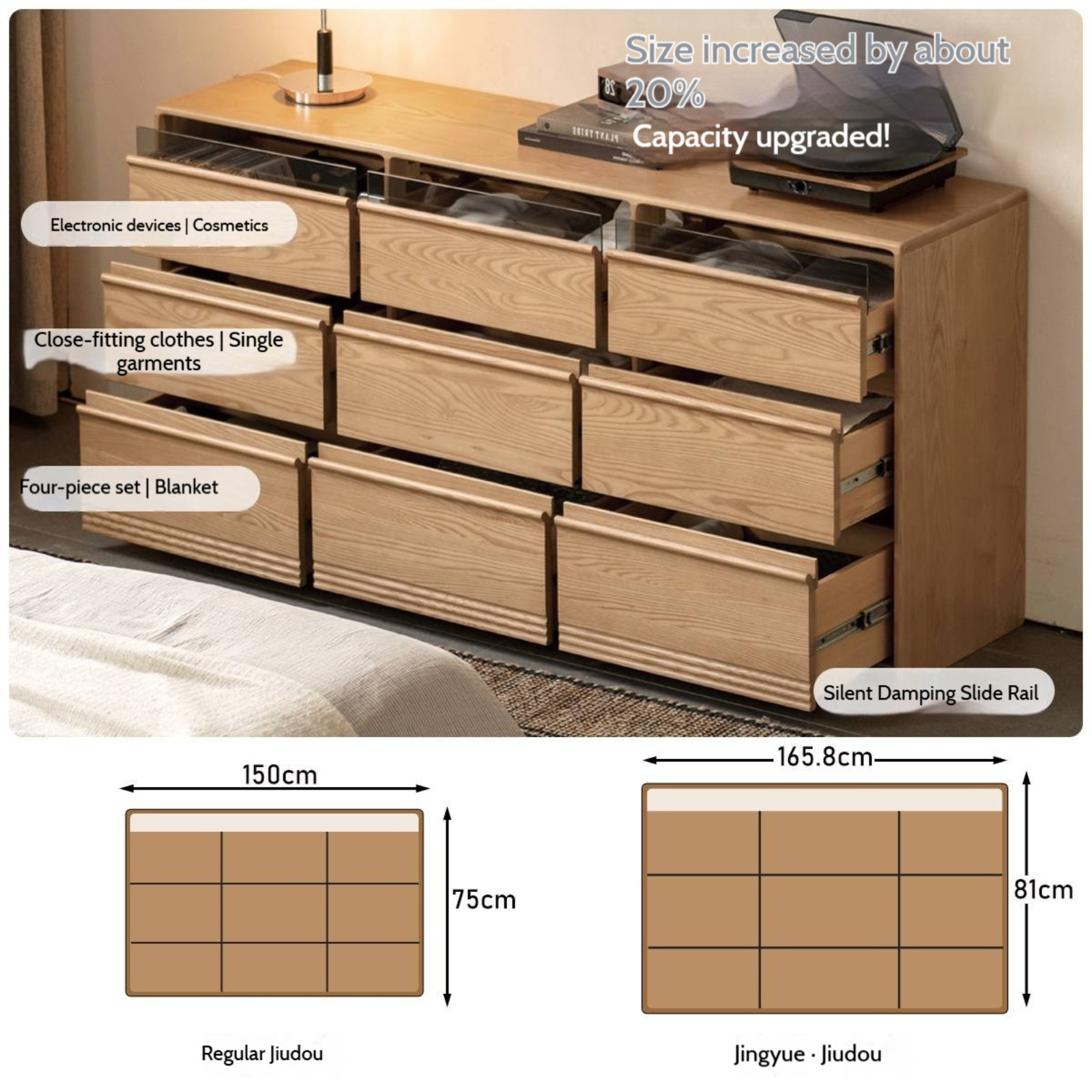 Ash Solid Wood Modern Chest of Drawers