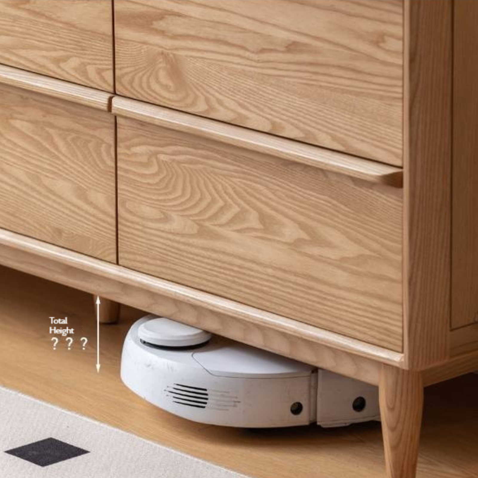 Ash Solid Wood Storage Drawer Cabinet