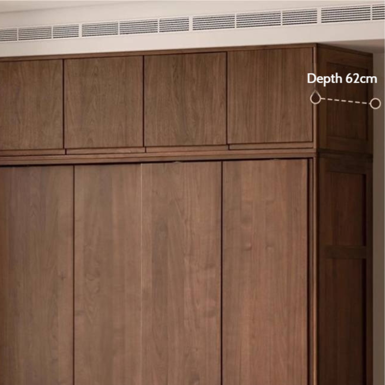 Black Walnut, Ash, Oak Solid Wood Light Luxury Wardrobe Top Cabinet