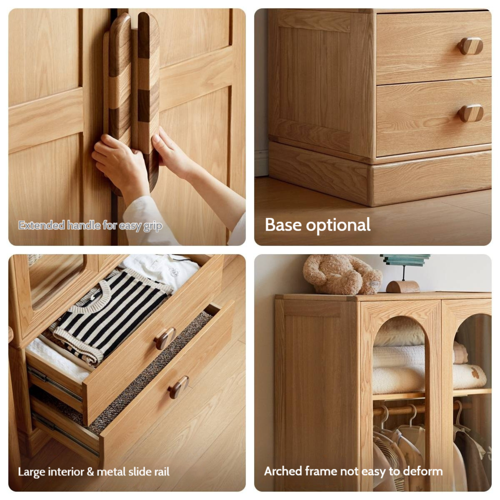 Oak Solid Wood Original Wood Style Children's Wardrobe