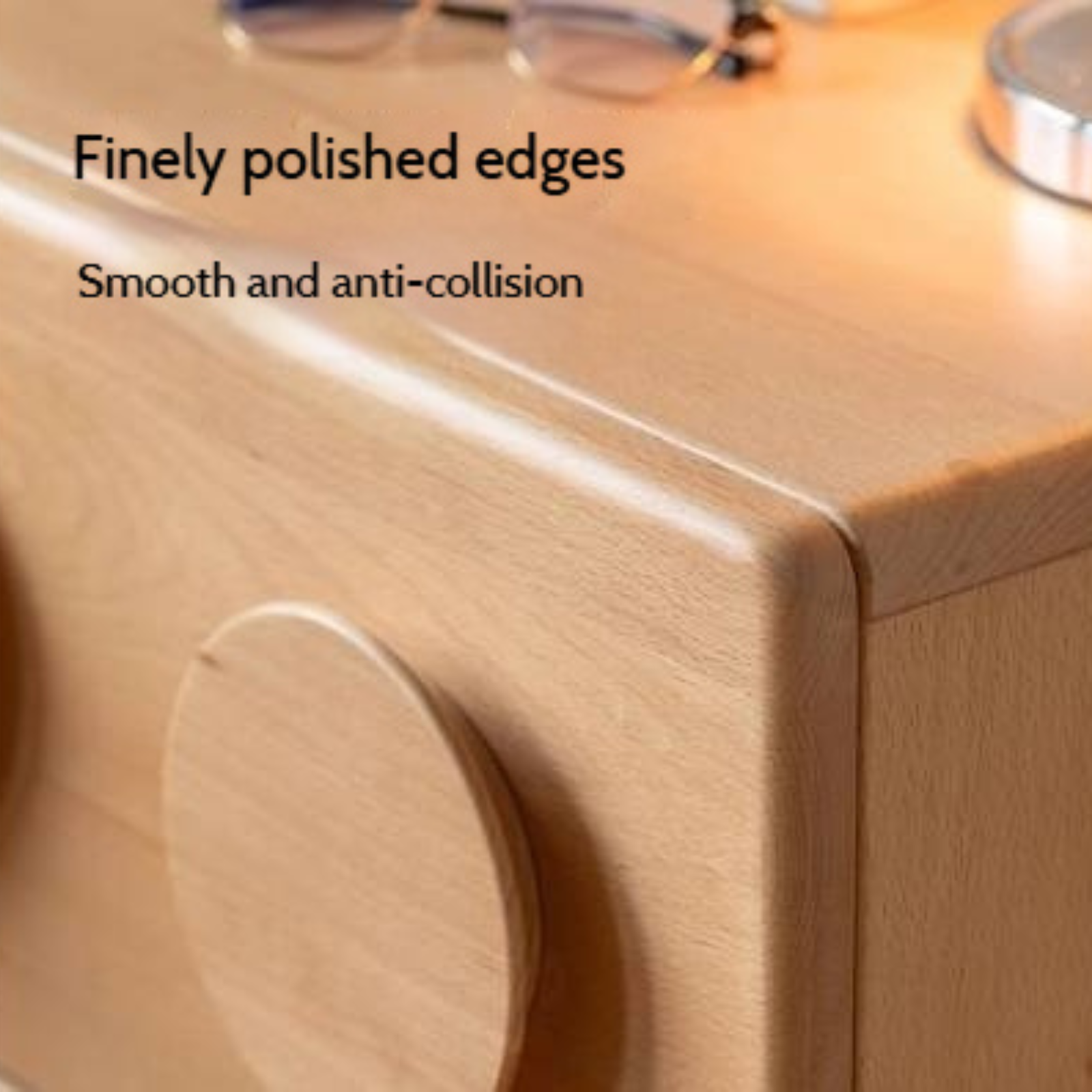 Beech Solid Wood Log Style Nightstand