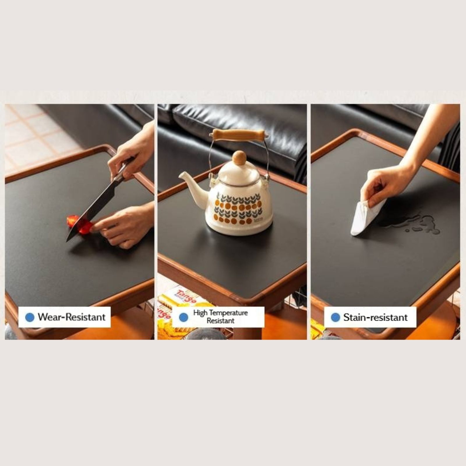 Poplar Solid Wood Movable Vintage Slab Side Table