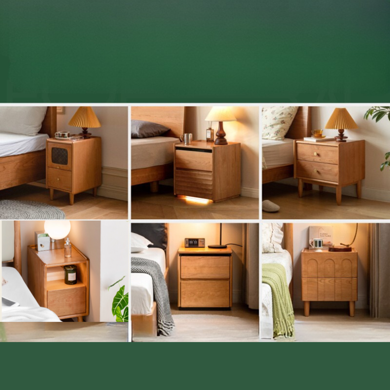 Cherry Solid Wood Retro Nightstand