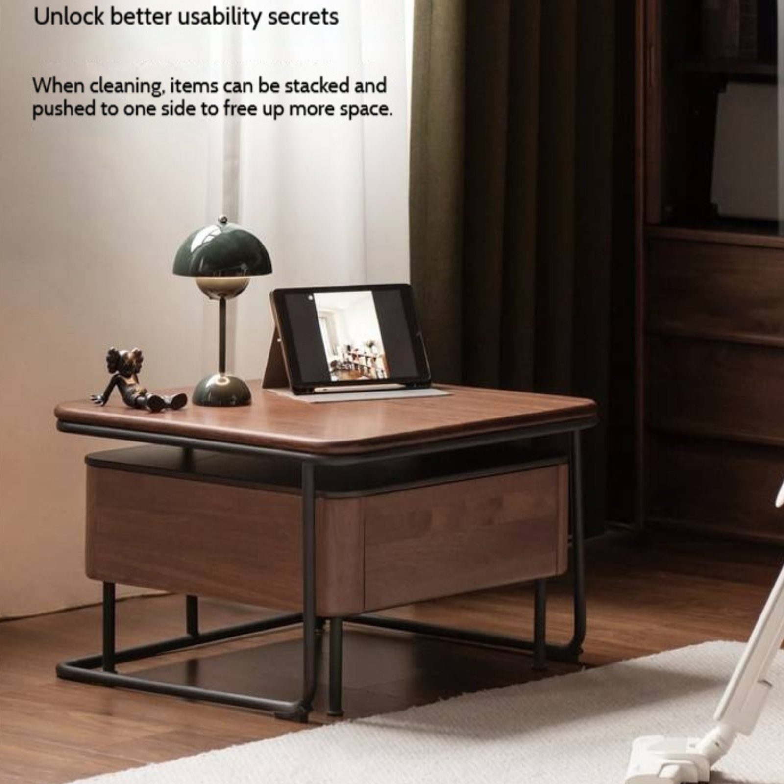 Sandalwood Solid Wood Italian Light Luxury Rock Plate Tea Table
