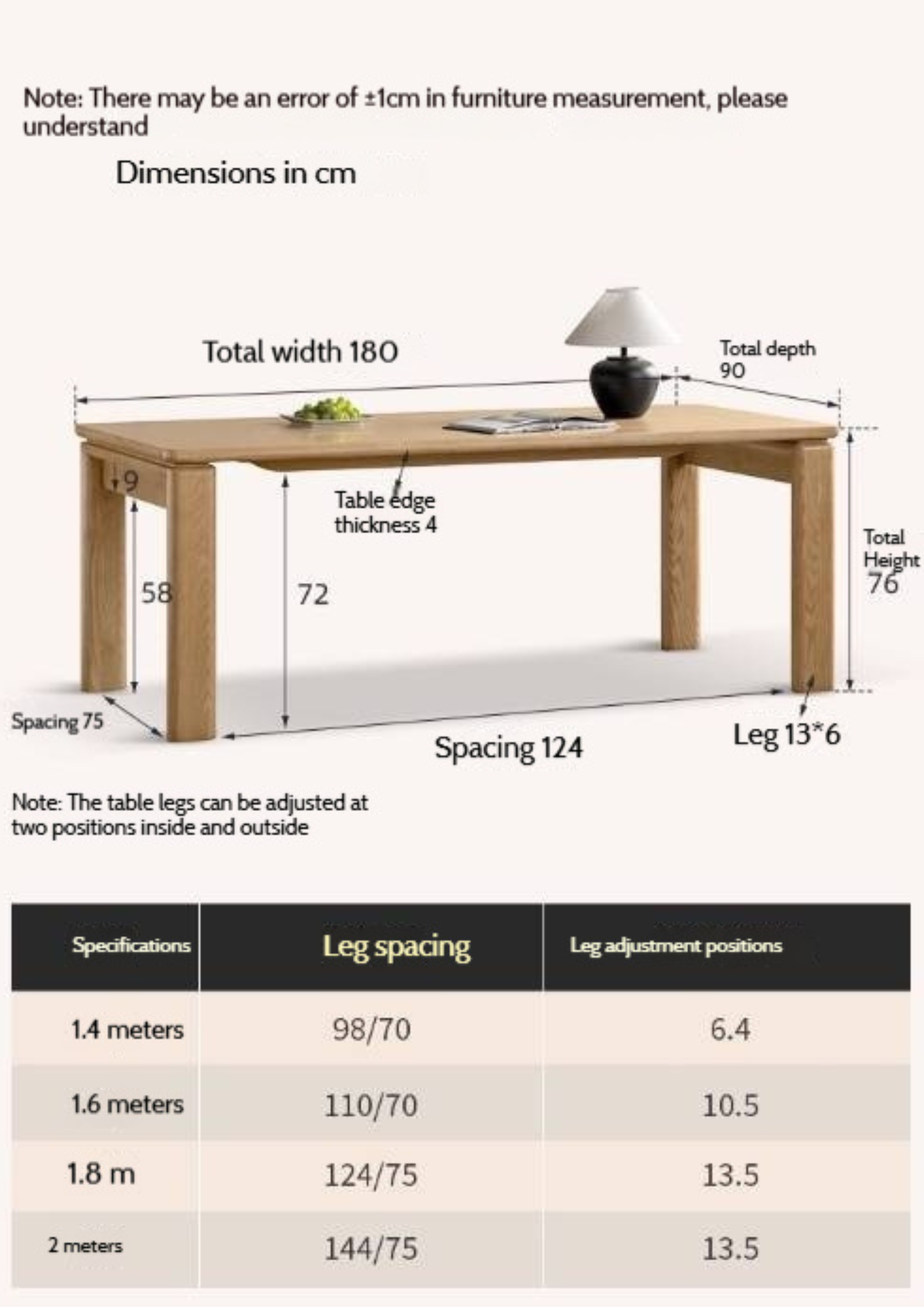 Ash Solid Wood Modern Log Style Dining Table