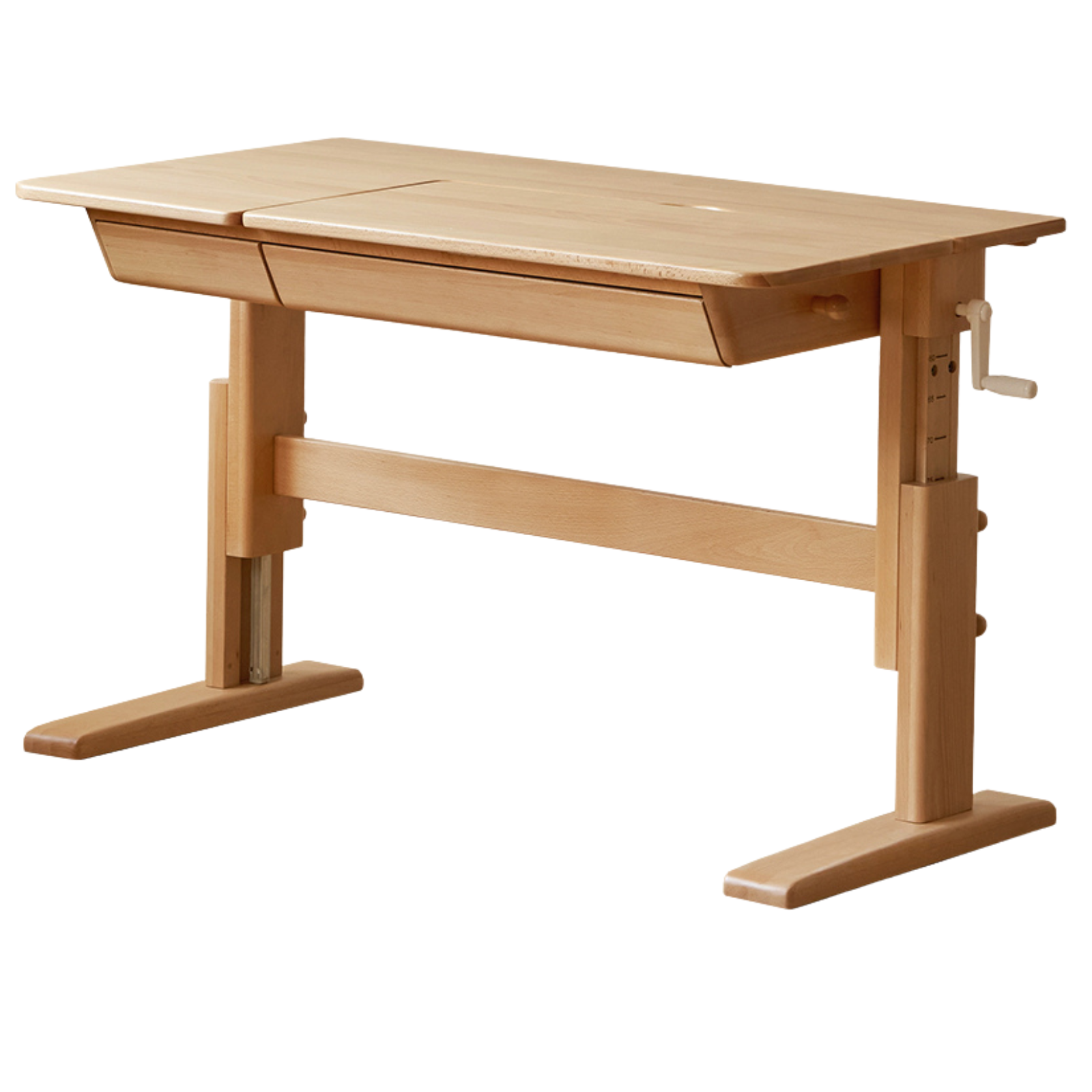 Beech Solid Wood Children's Hand-cranked Height Desk