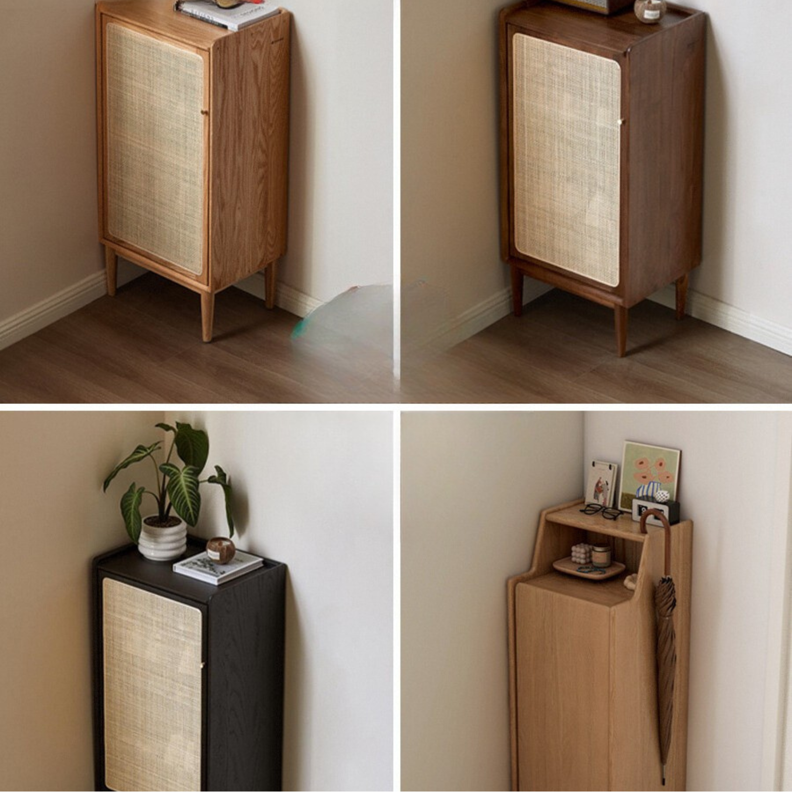 Oak Solid Wood Entrance Shoe Cabinet