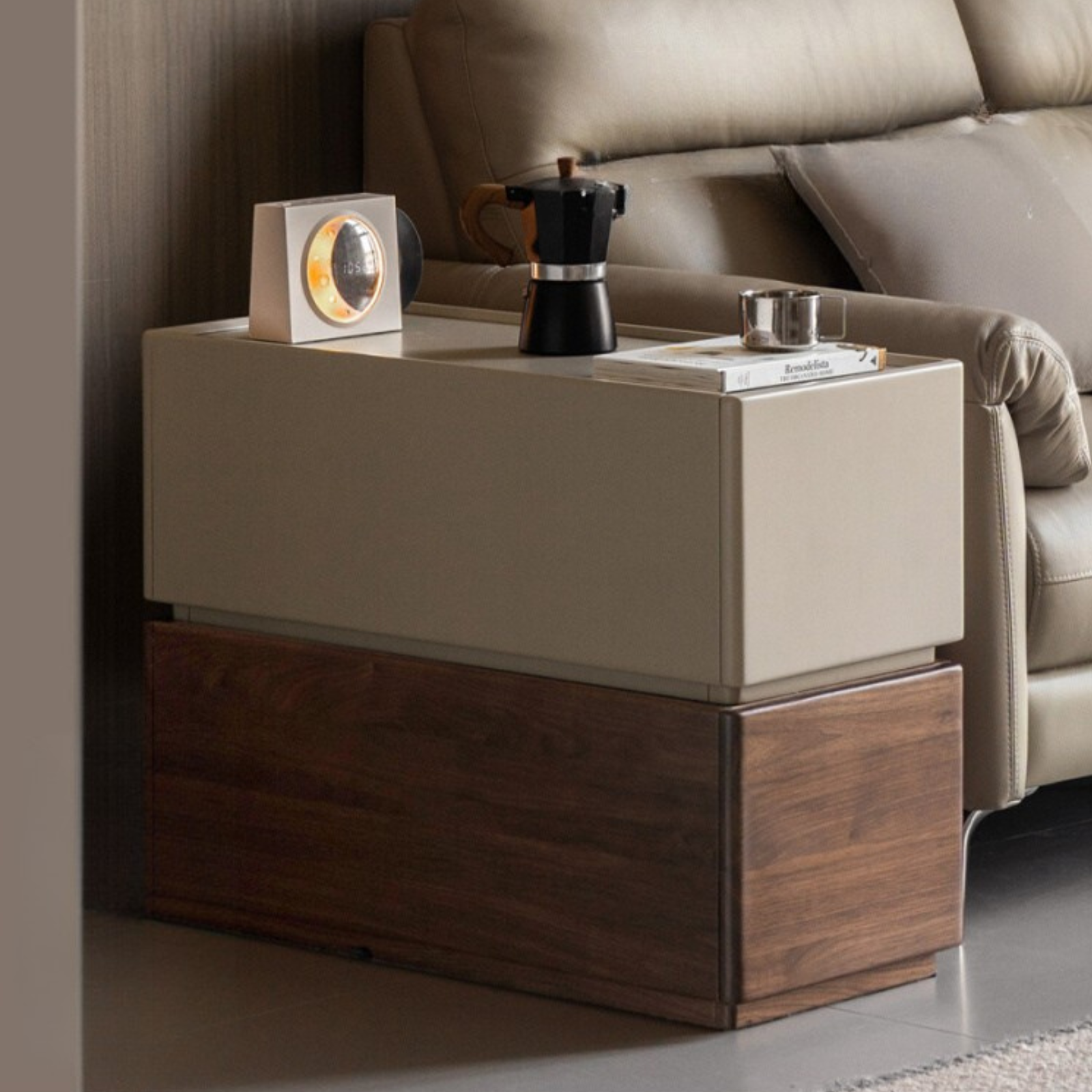 Black Walnut Solid Wood Italian Light Luxury Style Side Table